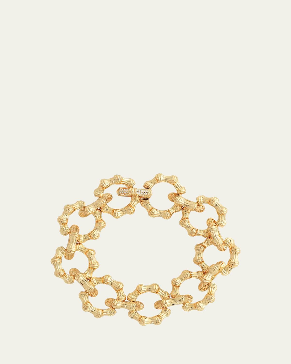 Cubic Zirconia Bamboo Chain Bracelet Product Image