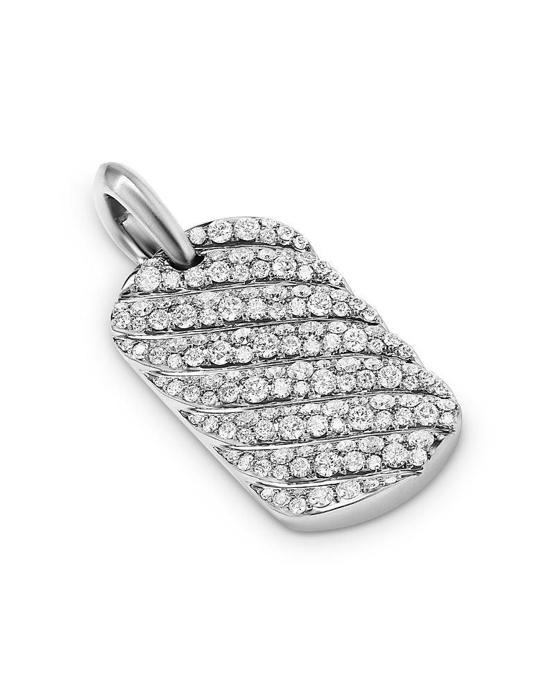 Mens Sculpted Cable Tag in Sterling Silver Product Image