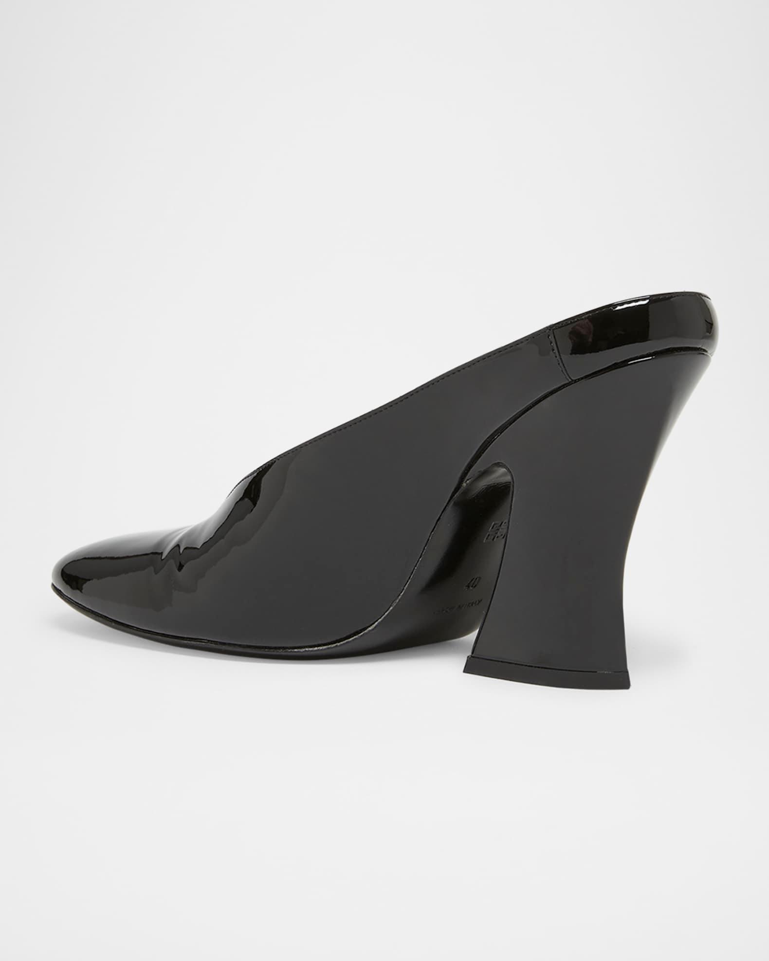 Patent Leather Sculpted Block-Heel Mules Product Image