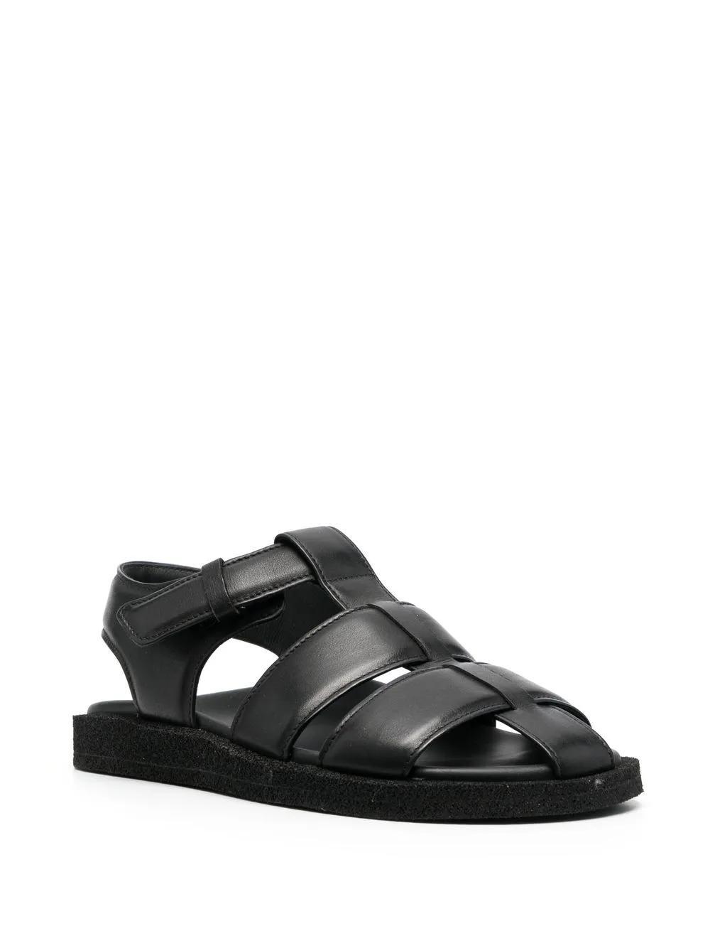 OFFICINE CREATIVE Interwoven Leather Sandals In Black Product Image