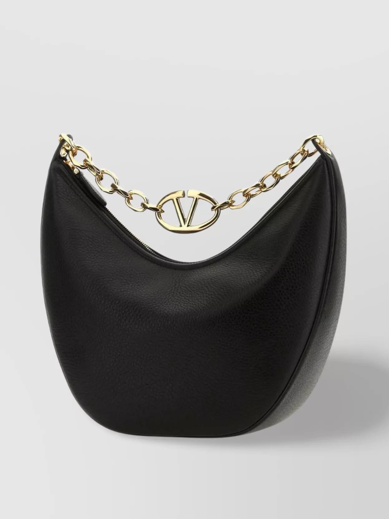 VALENTINO GARAVANI Medium Vlogo Moon Shoulder Bag In Black Product Image