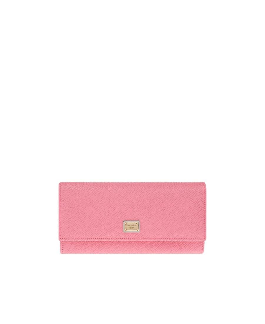 DOLCE & GABBANA Logo-plaque Leather Wallet In Pink Product Image