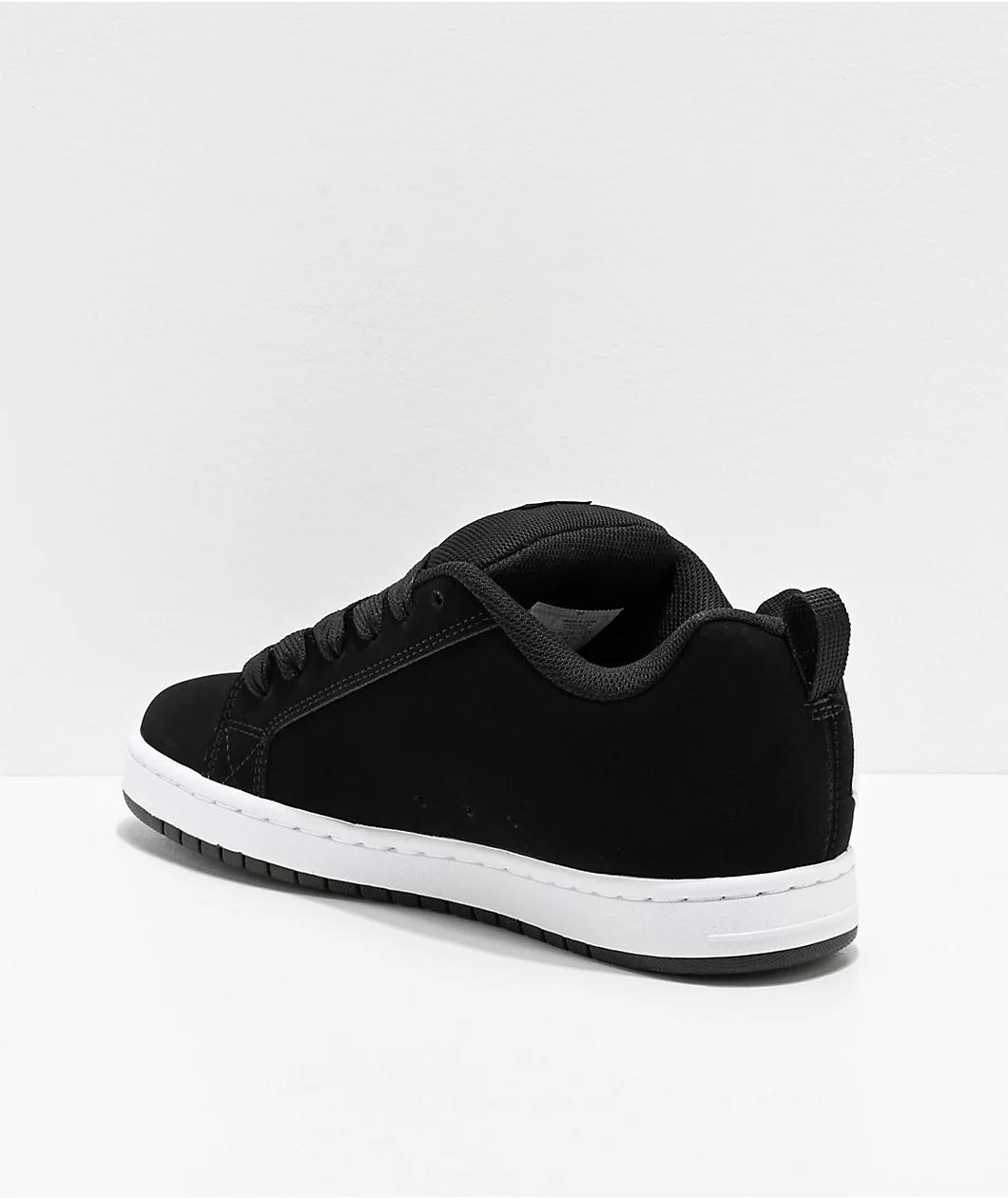 DC Court Graffik Black & White Skate Shoes Product Image