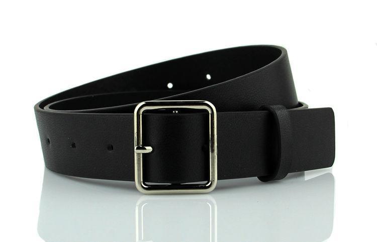 Square Buckle Faux Leather Belt Product Image