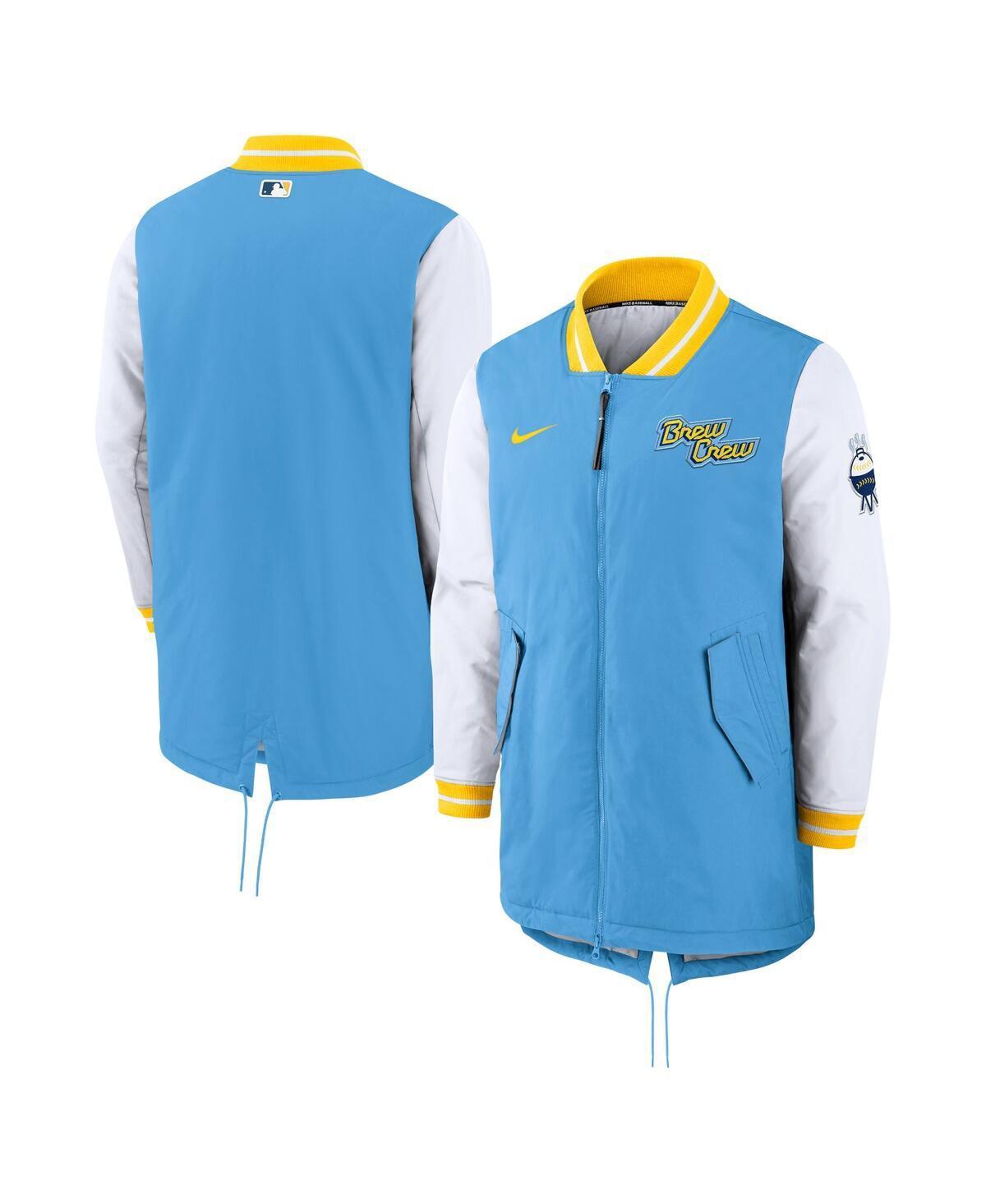 NIKE Powder Blue Milwaukee Brewers Authentic Collection 2022 City Connect Full-zip Dugout Jacket Product Image