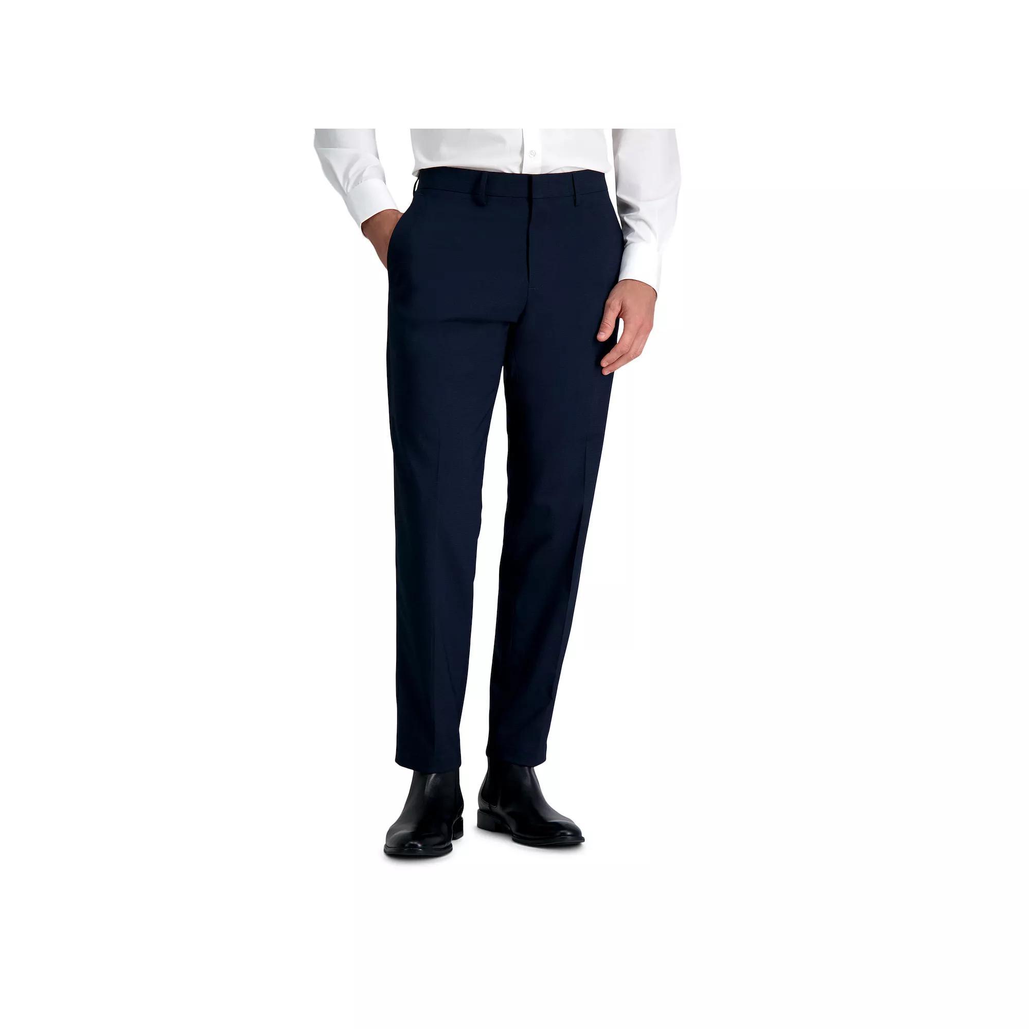 Men's J.M. Haggar Premium Tailored-Fit Stretch Flat-Front Suit Pants, Size: 42 X 32, Grid Blue Product Image