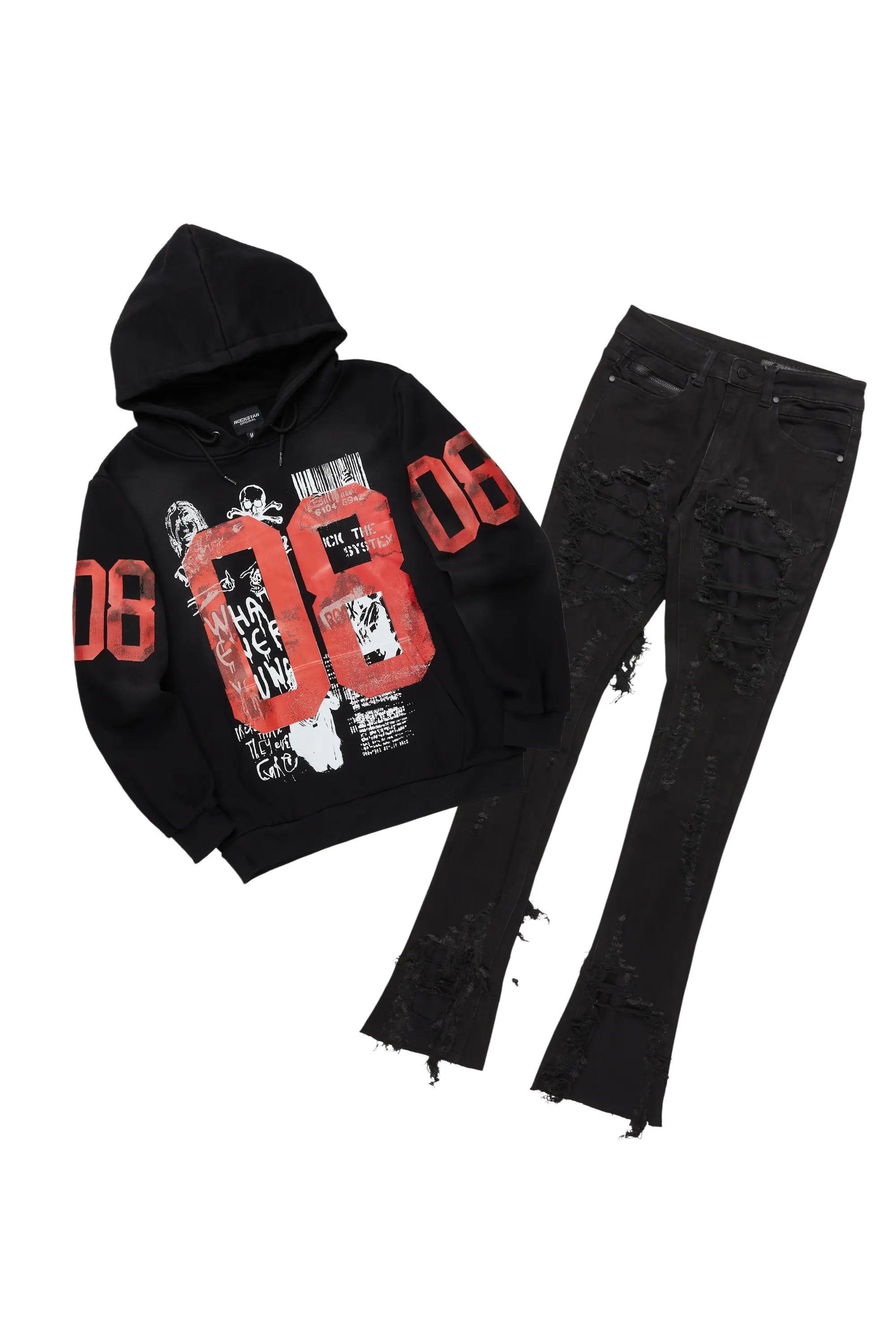 Grill Black Hoodie/Baggy Fit Jean Bundle Male Product Image