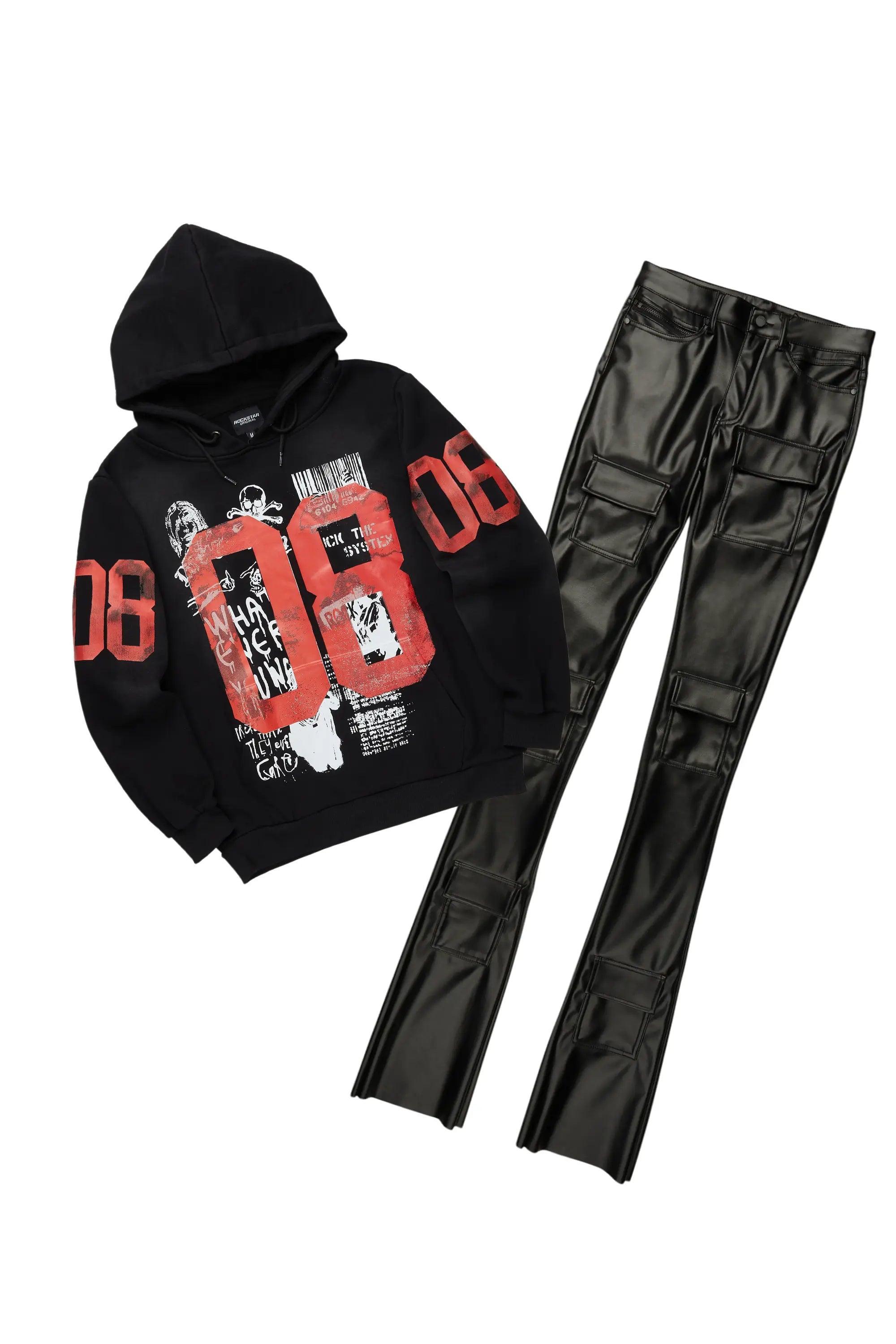 Grill Black Hoodie/Baggy Fit Jean Bundle Male Product Image