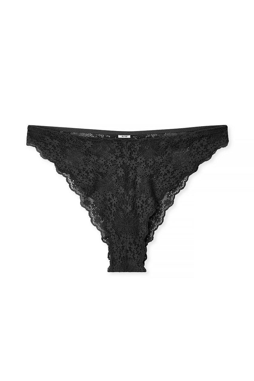 Lace Thong Black Product Image
