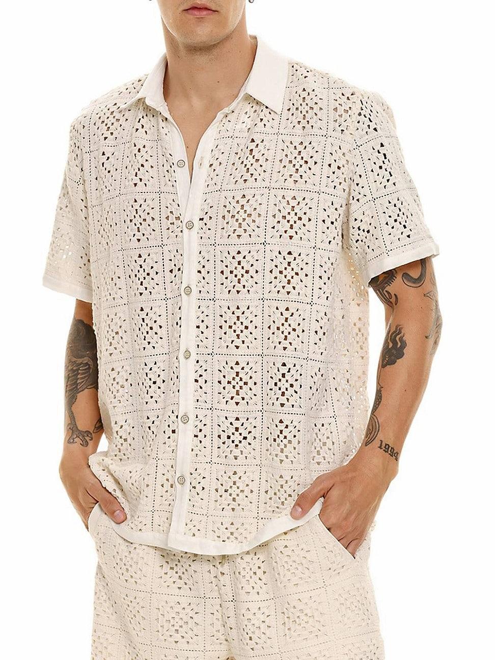 Agua Bendita Jared Shirt in Cream. Size S. Product Image