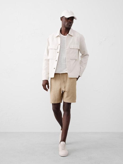 7" Linen-Blend Deck Short Product Image