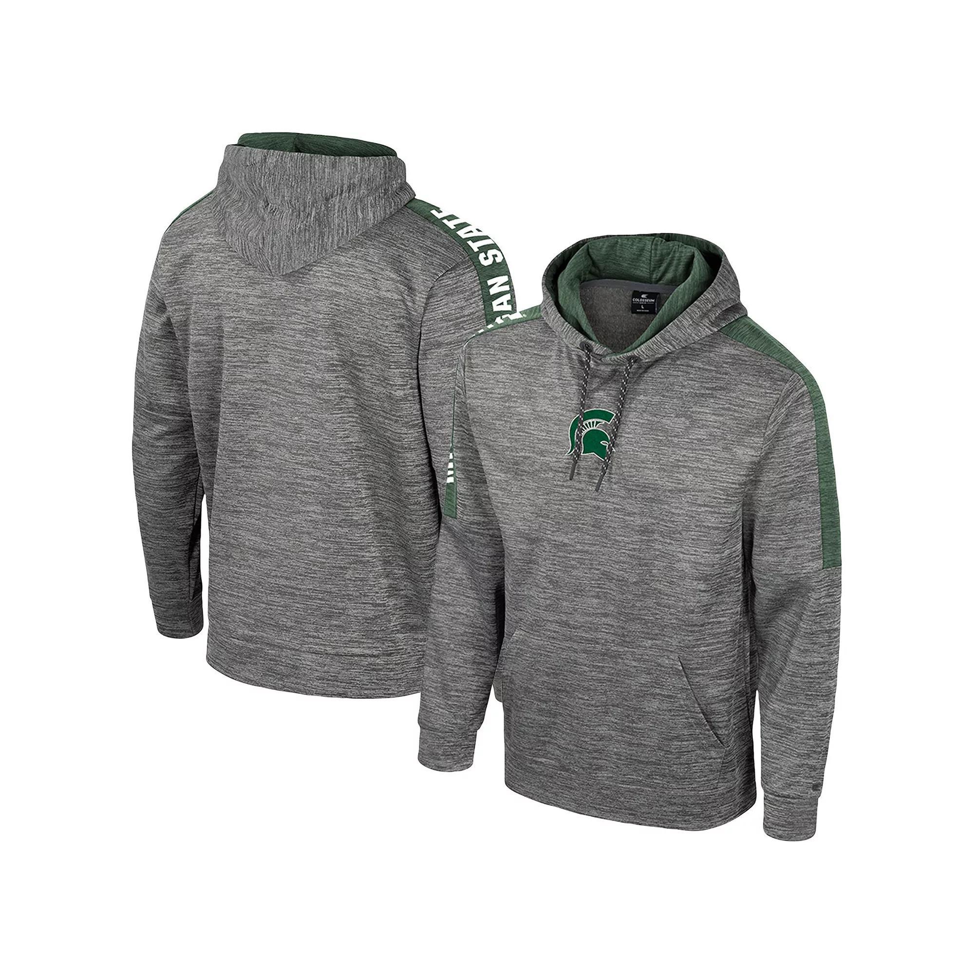 Men's Colosseum Heather Gray Michigan State Spartans Dozer Pullover Hoodie, Size: XL, Grey Product Image