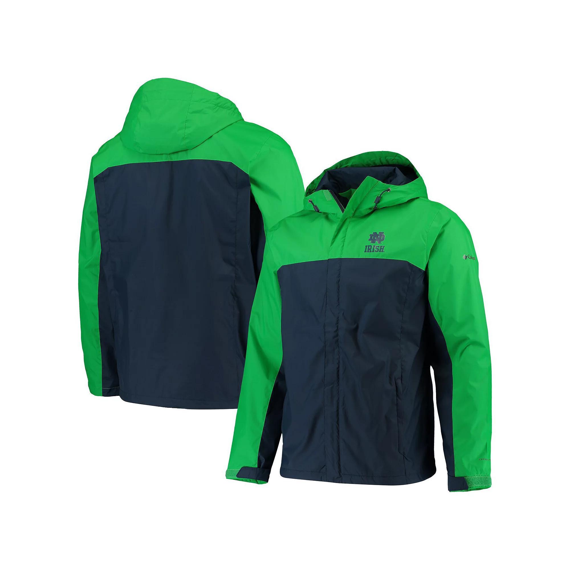 Men's Columbia Green/Navy Notre Dame Fighting Irish Glennaker Storm Full-Zip Jacket, Size: Medium Product Image
