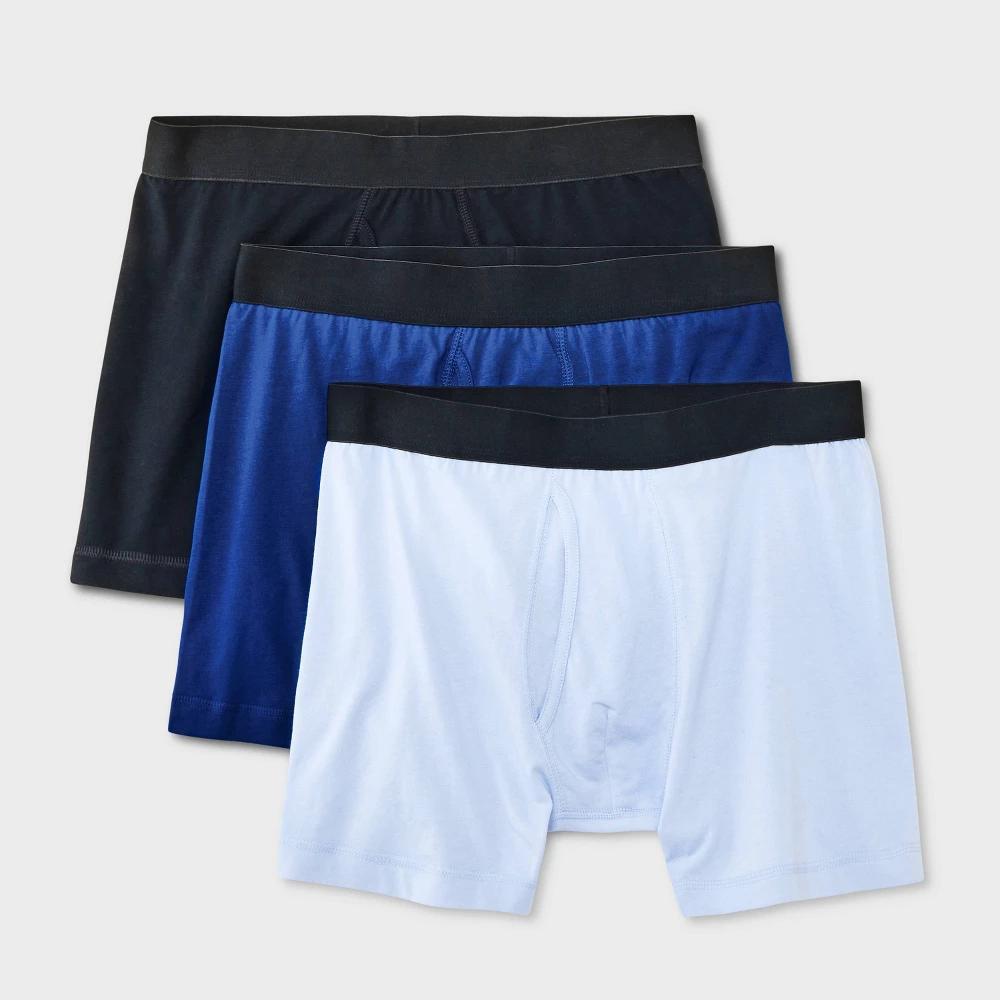 Mens Boxer Briefs 3pk - Dealworthy Blue/Black XL Product Image