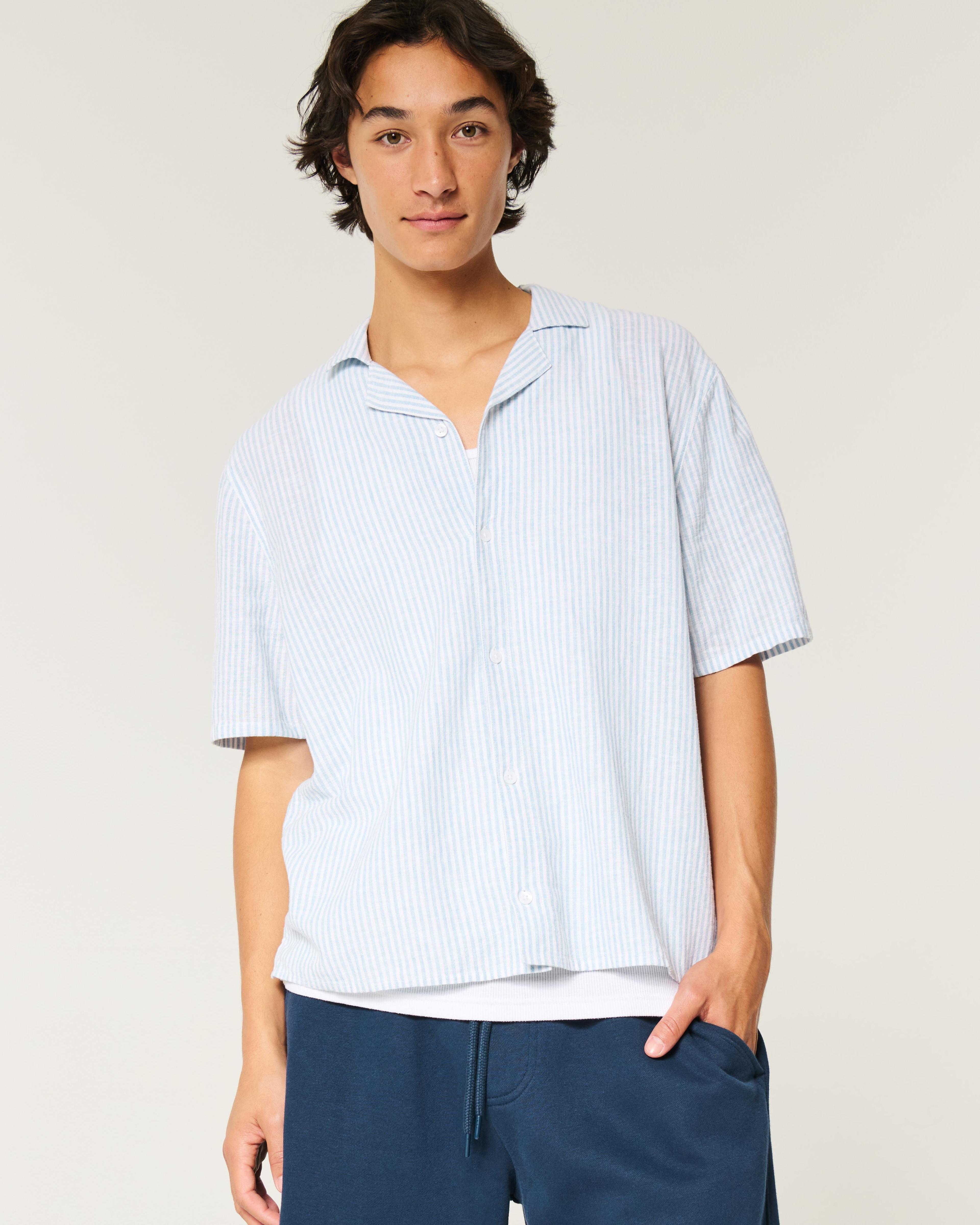 Short-Sleeve Linen-Blend Shirt Product Image