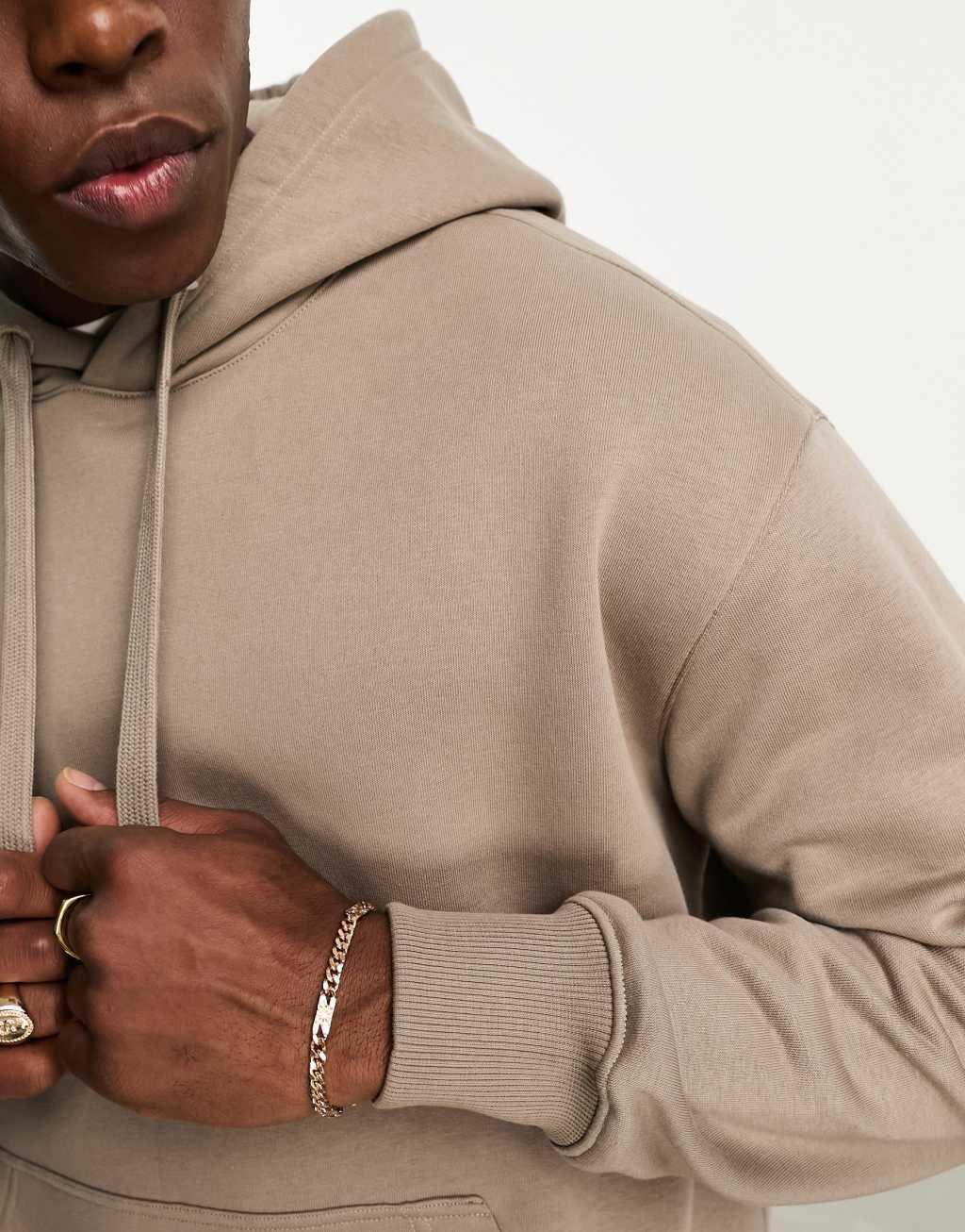 Bershka hoodie in beige Product Image