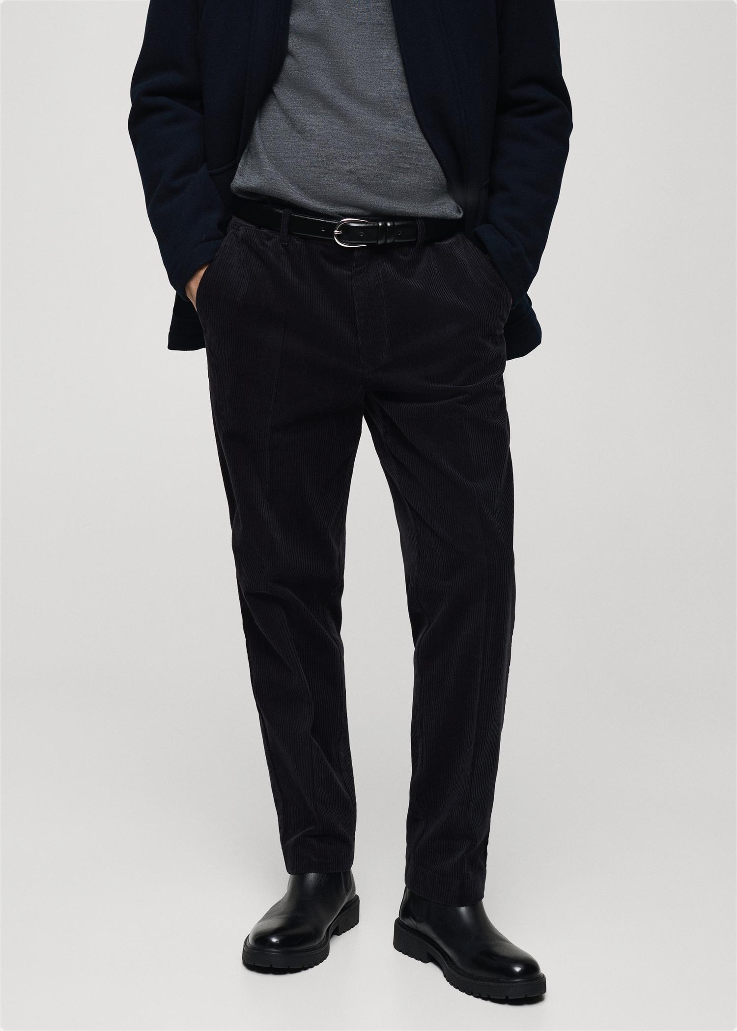 Corduroy regular-fit pants - Men | MANGO USA Product Image