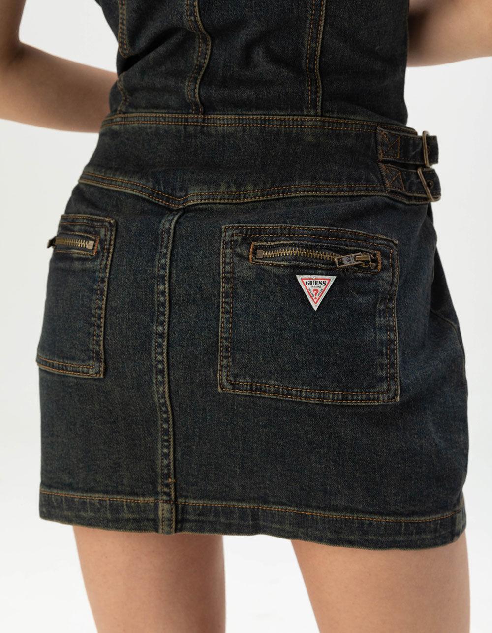 GUESS ORIGINALS Utility Womens Denim Mini Zip Dress Product Image