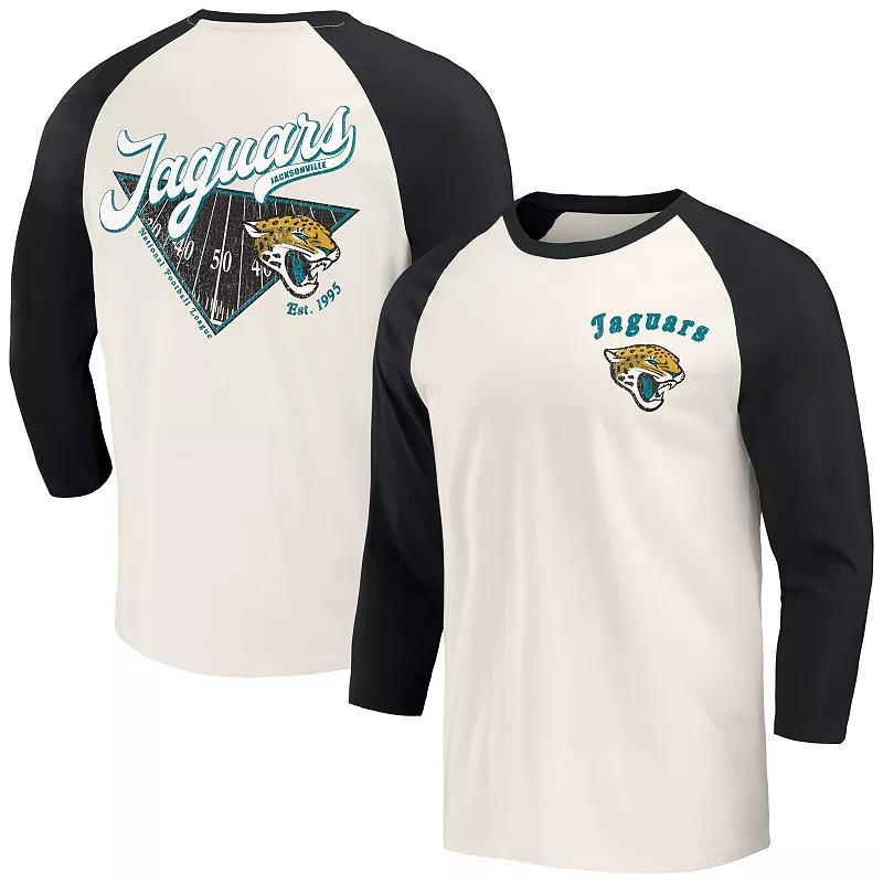 Men's Darius Rucker Collection by Fanatics Black/White Jacksonville Jaguars Raglan 3/4 Sleeve T-Shirt, Size: XL Product Image