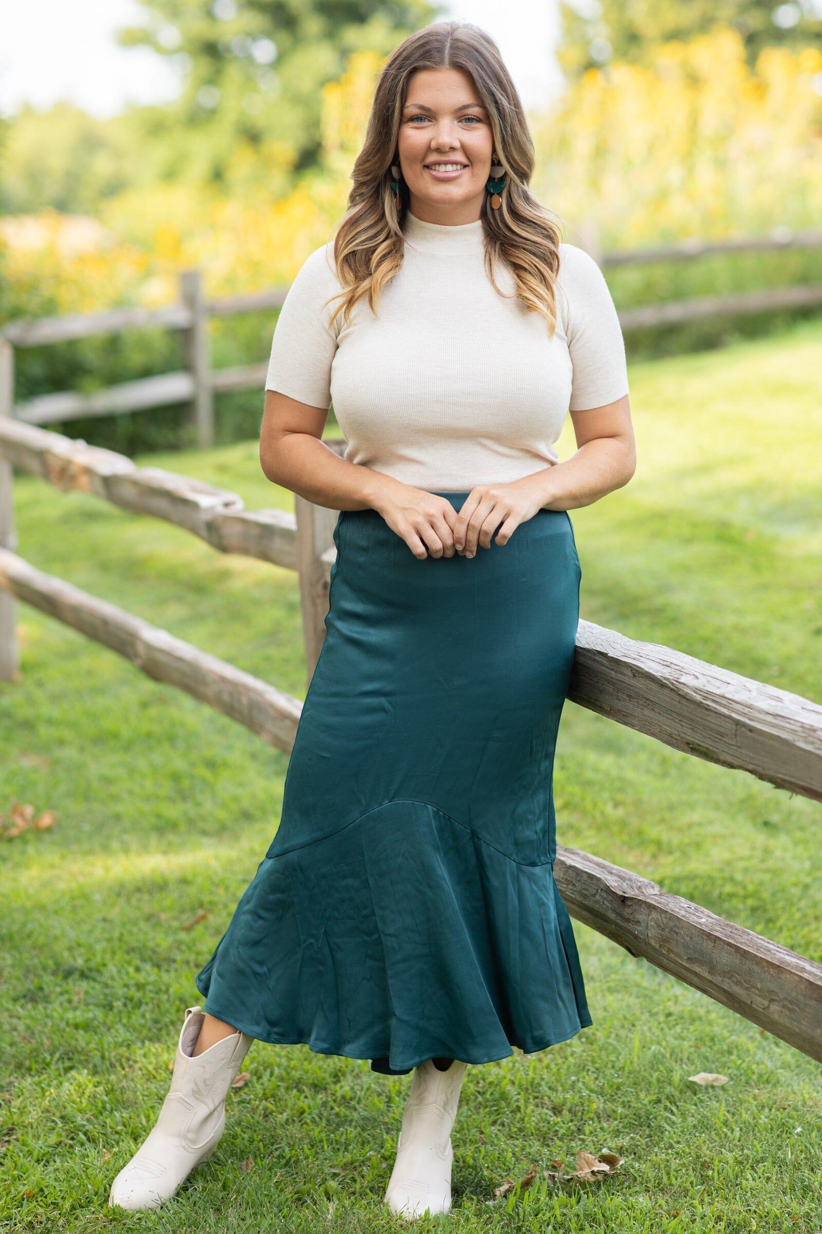 Teal Midi Skirt Product Image
