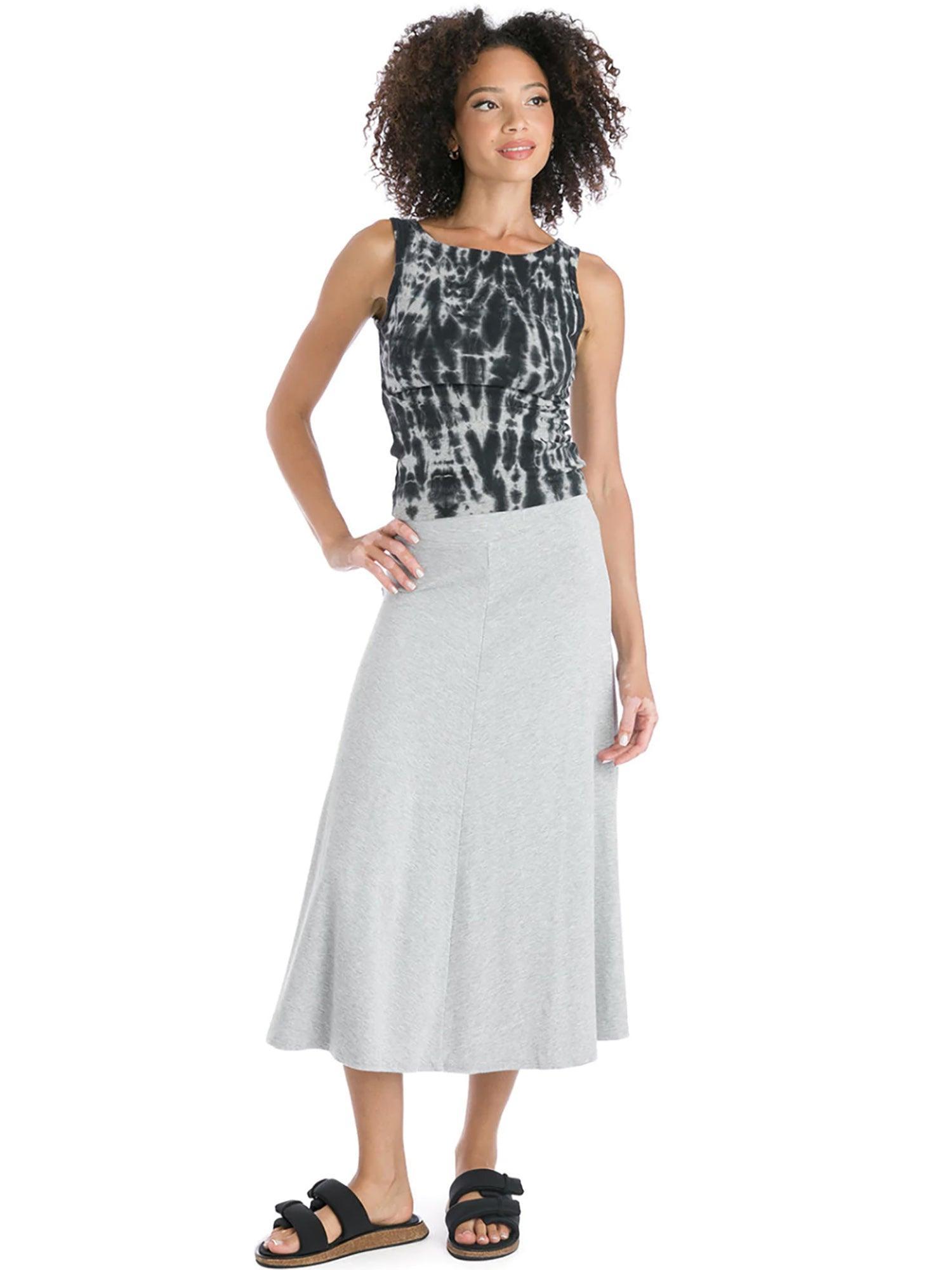 Hard Tail Flat Waist Midi Skirt B-154 Product Image