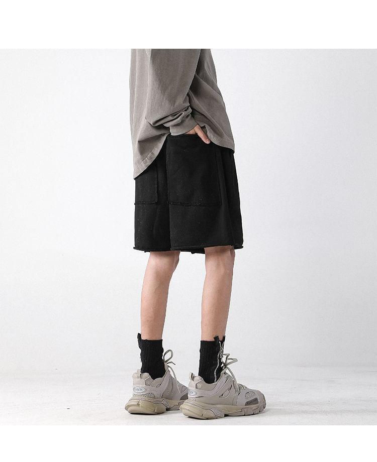 Drawstring Waist Plain Shorts Product Image