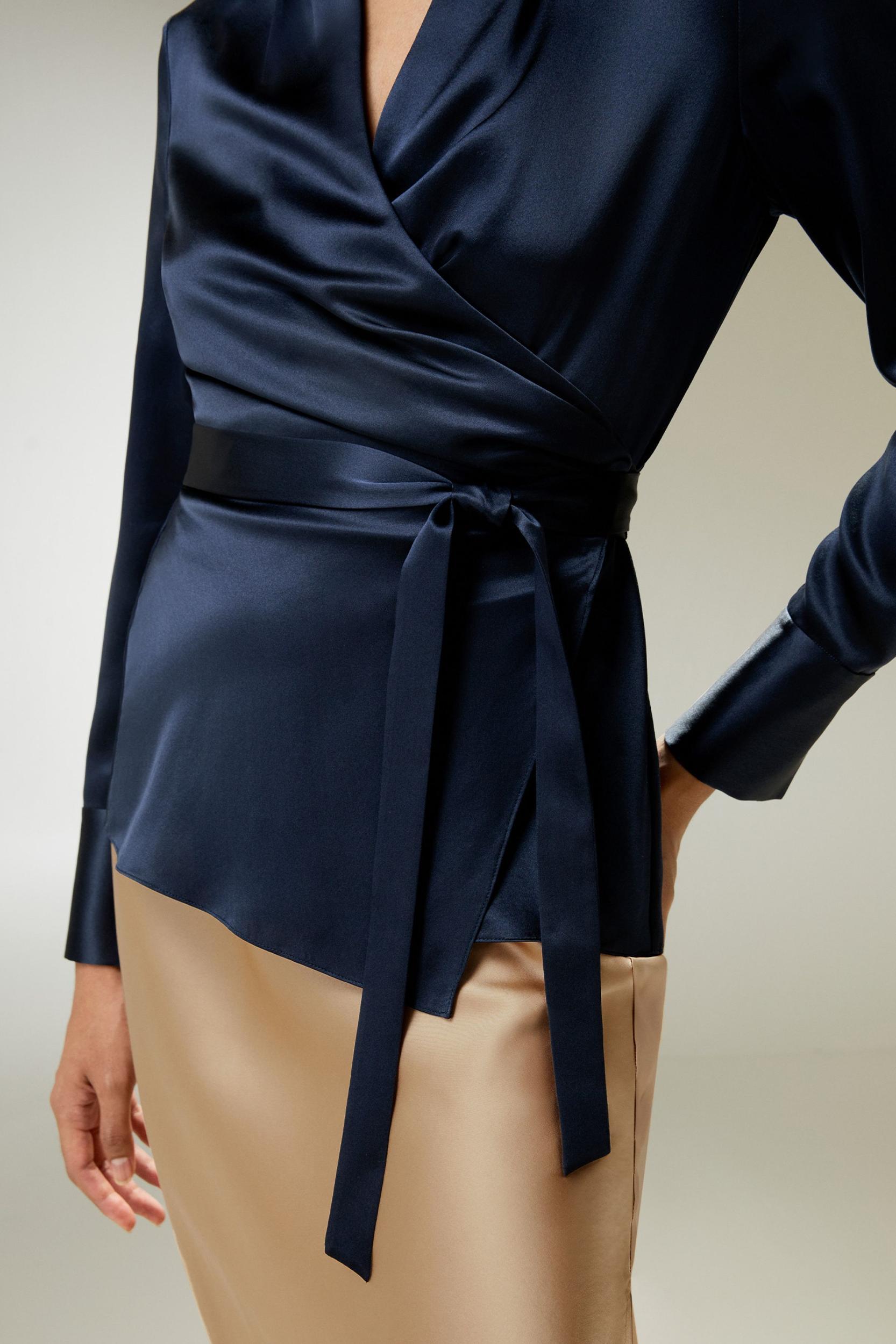 Silk Wrap Blouse Product Image