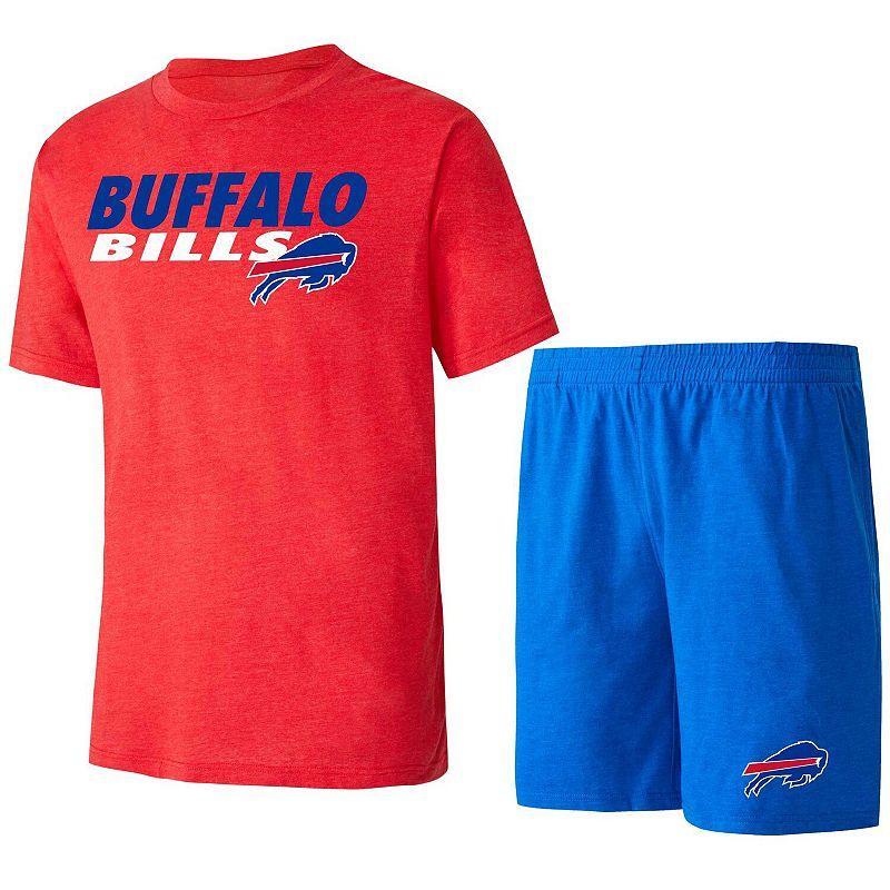 Mens Concepts Sport Royal/Red Buffalo Bills Meter T-Shirt & Shorts Sleep Set Product Image