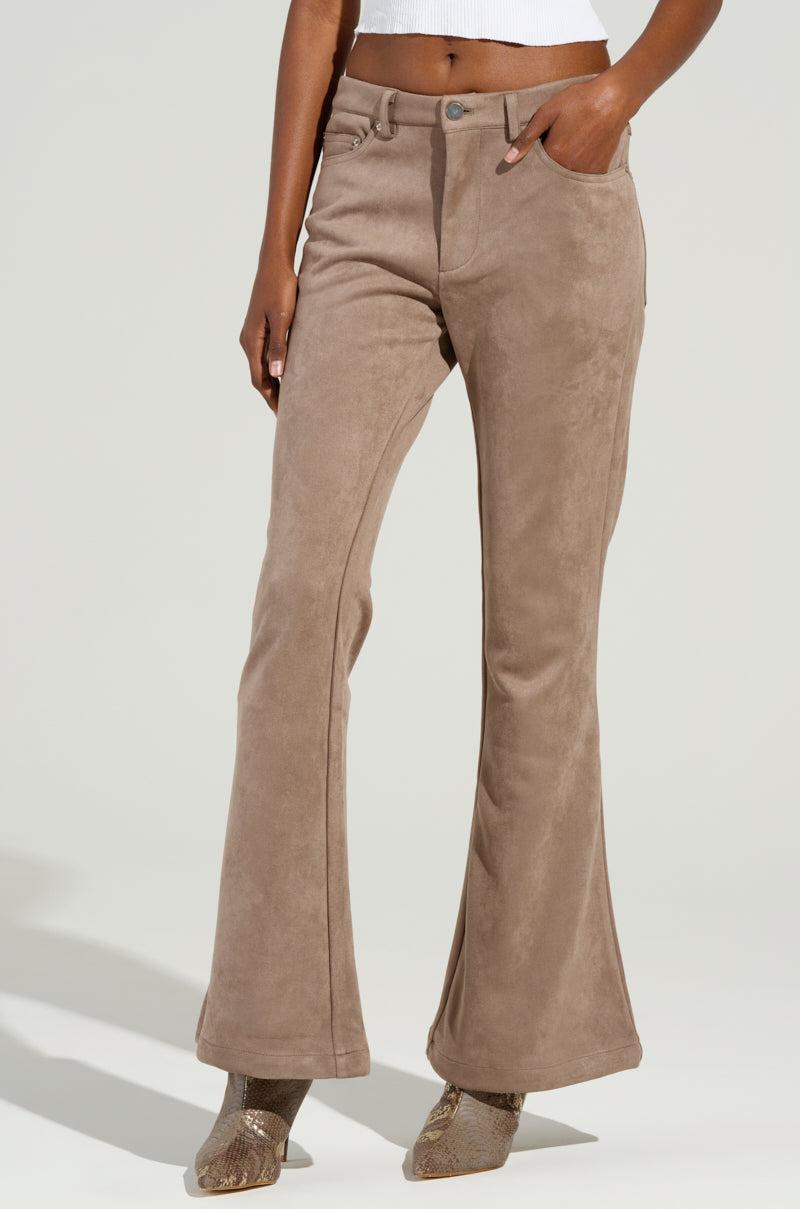 SOFIA FAUX SUEDE FLARE PANTS Product Image