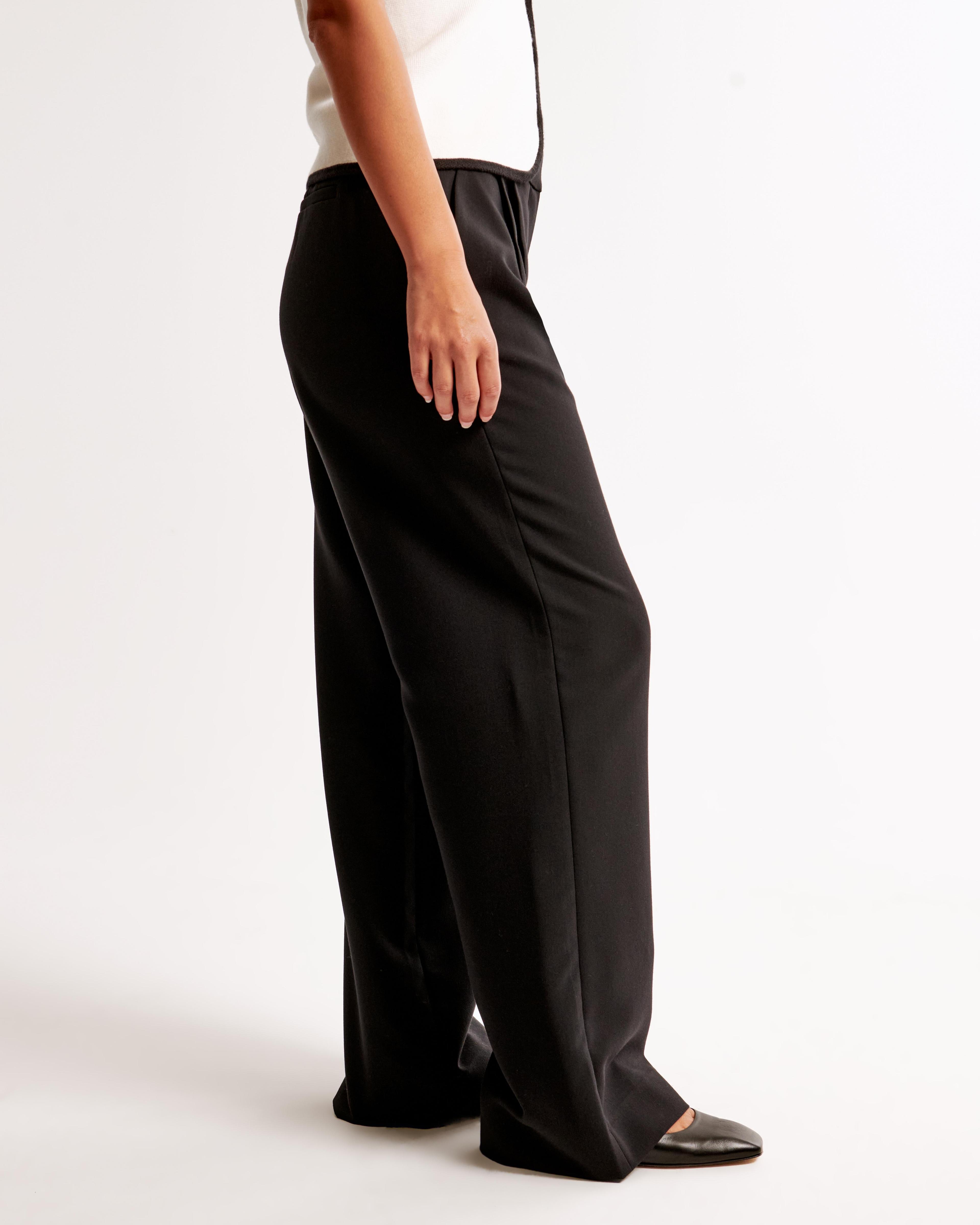 Curve Love A&F Sloane Low Rise Tailored Wide Leg Pant Product Image