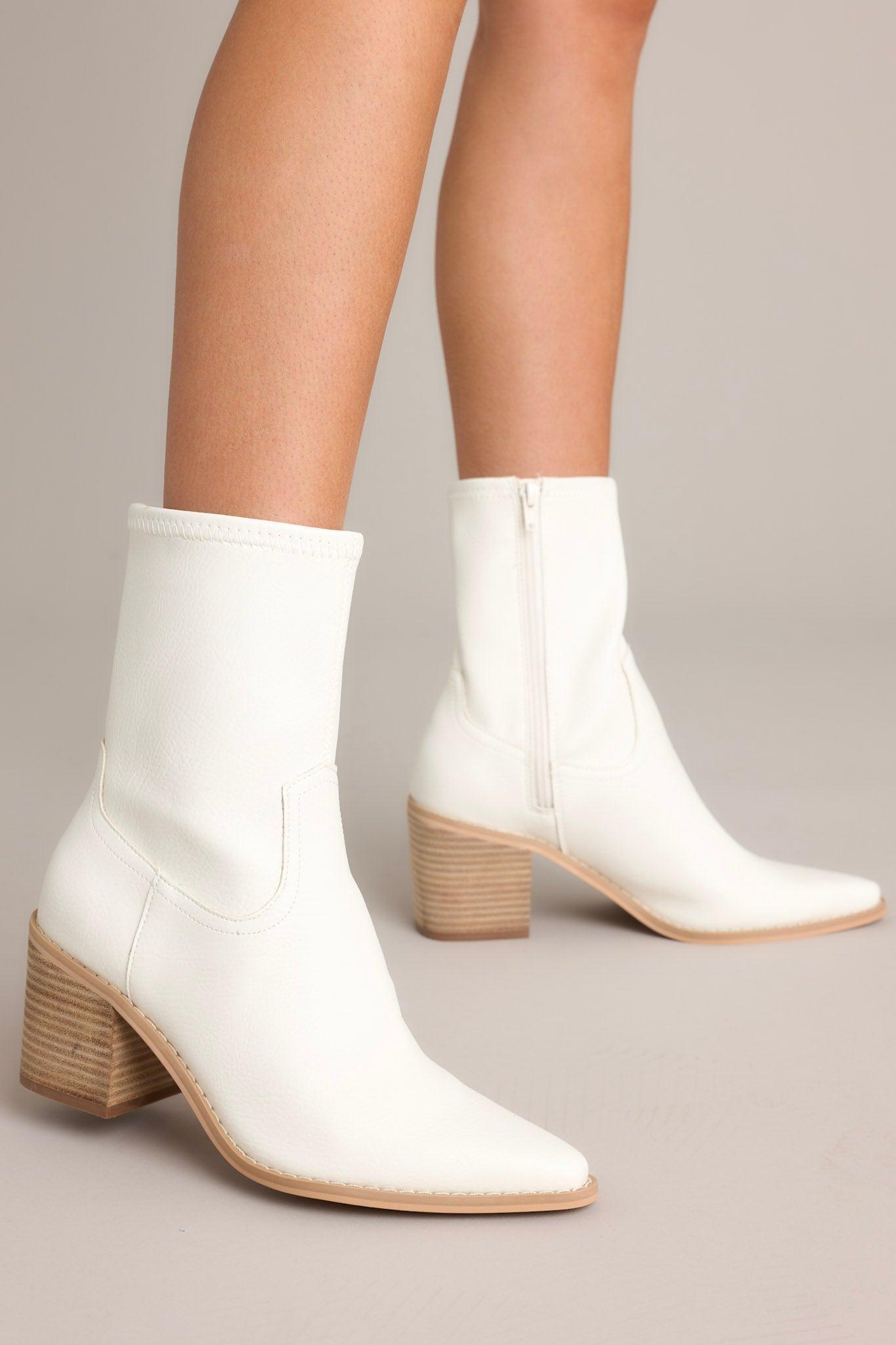 Stride In Style White Ankle Boots Product Image