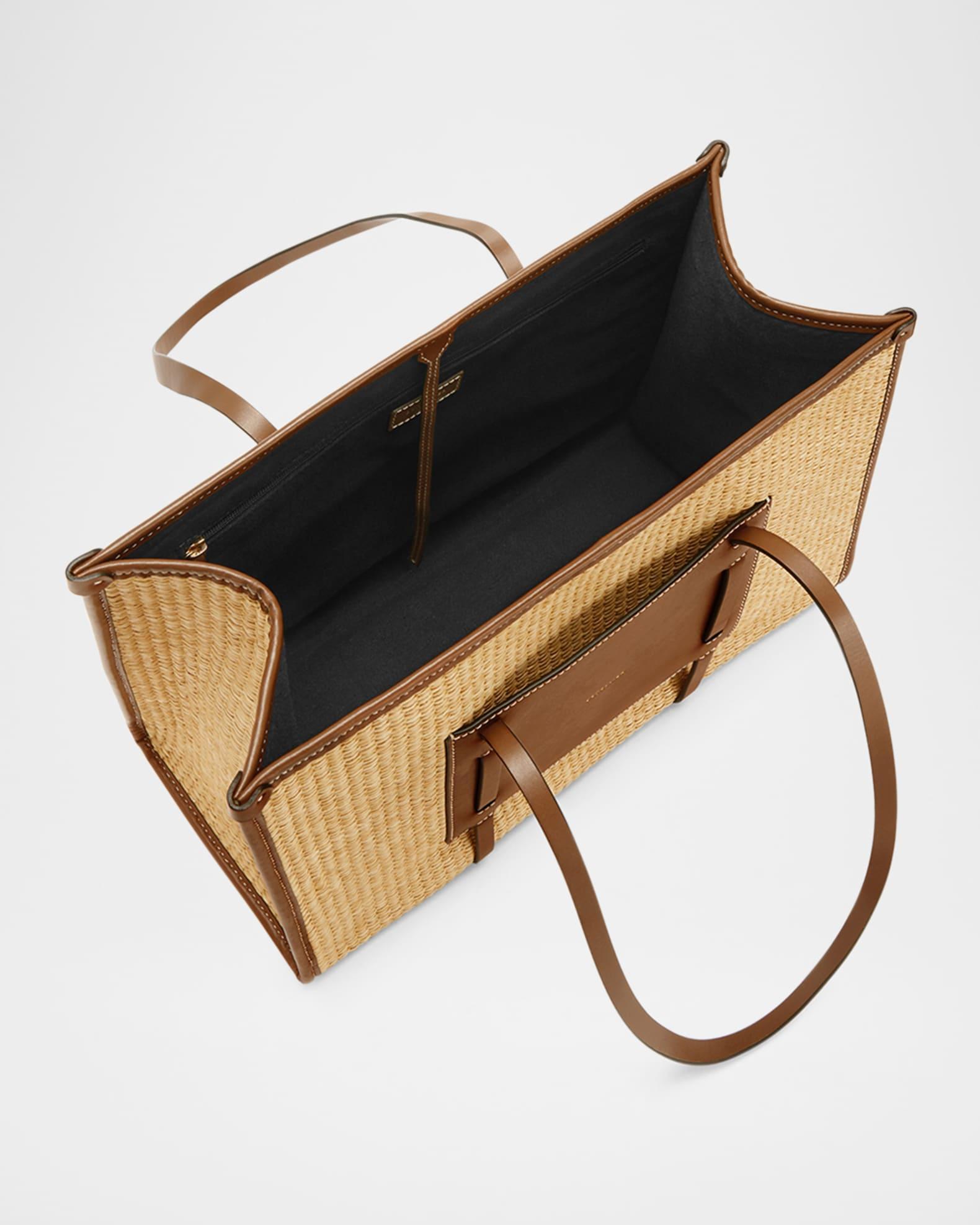 The Capri Canvas and Leather Box Tote Bag Product Image