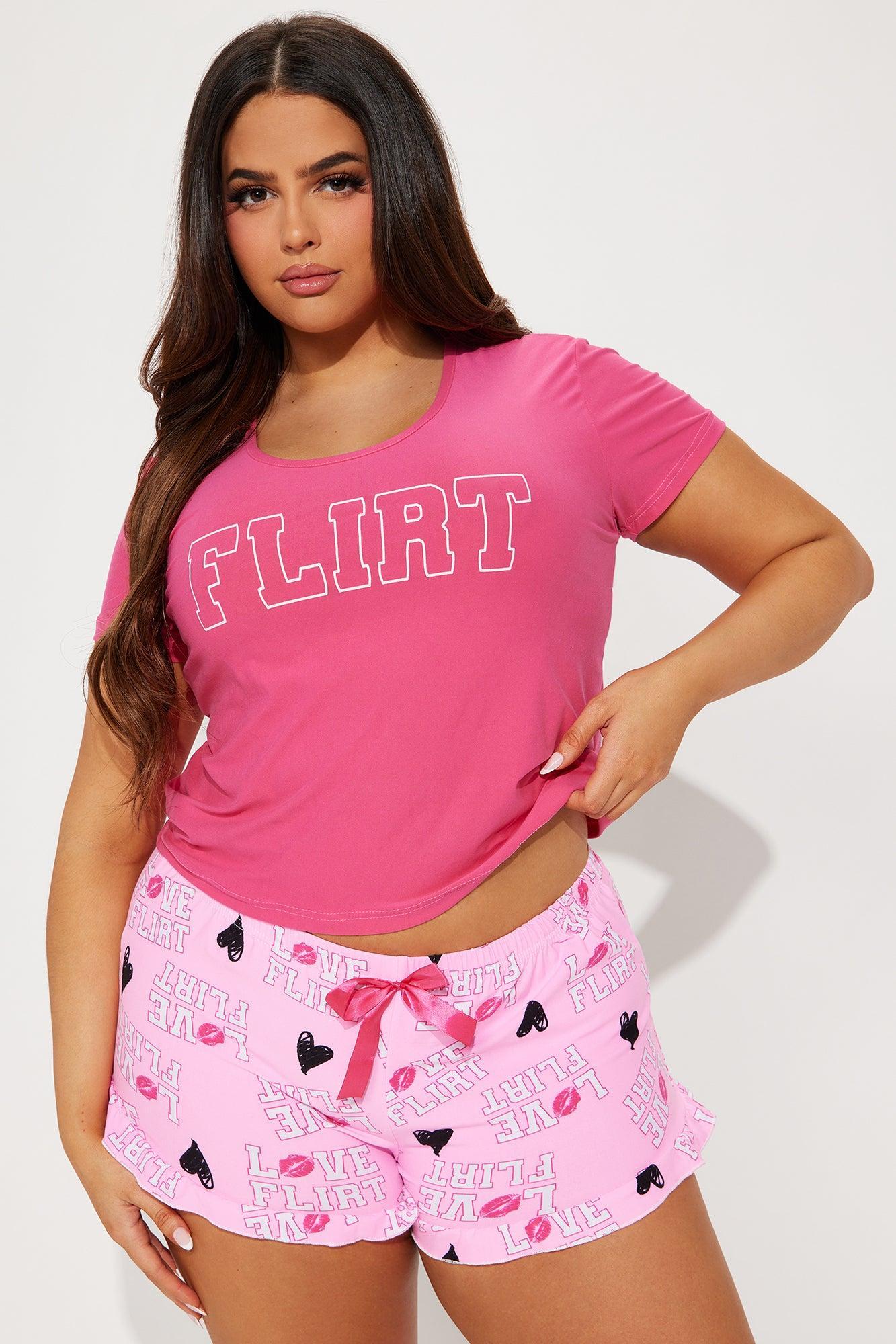 Flirt PJ Short Set - Pink/combo Product Image