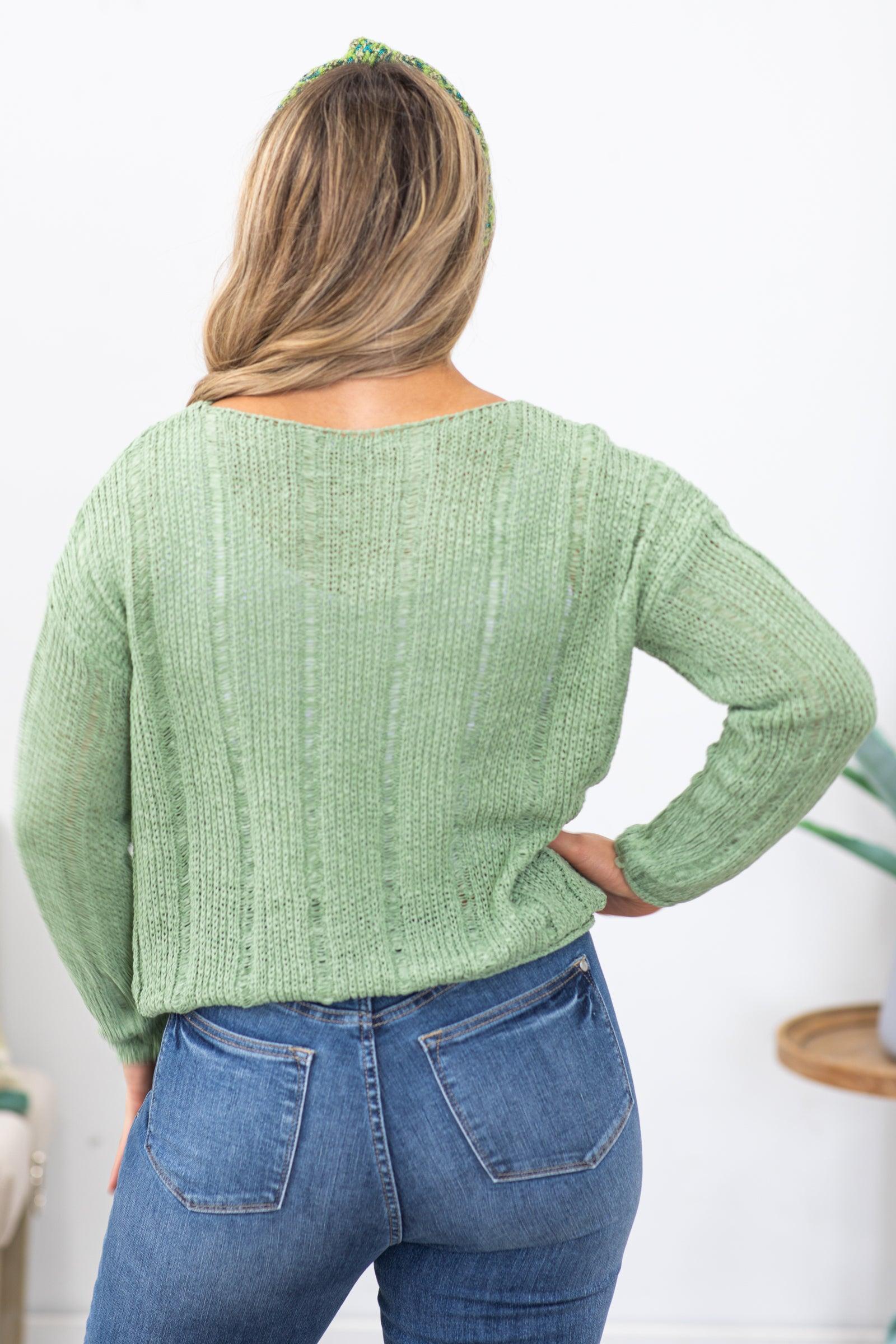 Sage Boat Neck Lightweight Sweater Product Image