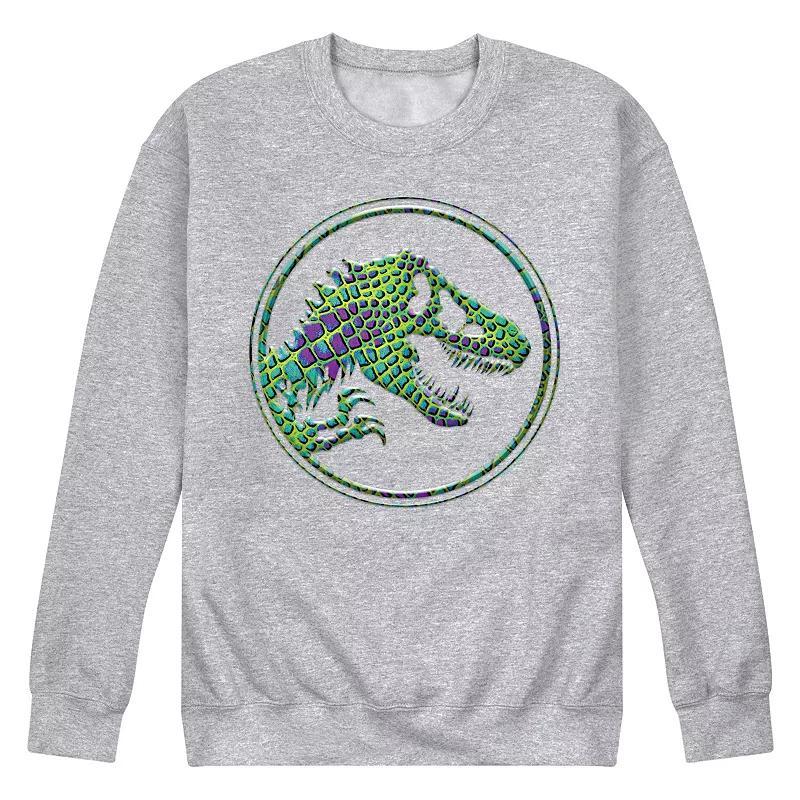 Mens Jurassic World Reptile Coin Logo Fleece Sweatshirt Athletic Grey Product Image