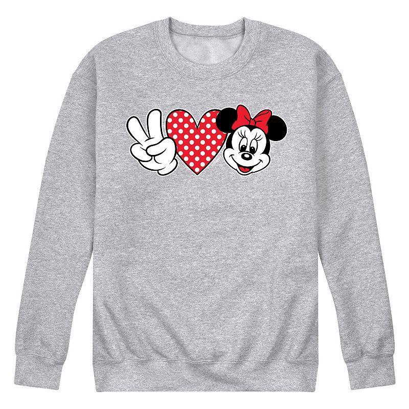 Disney's Minnie Mouse Men's Peace Love Minnie Fleece Sweatshirt,  Product Image