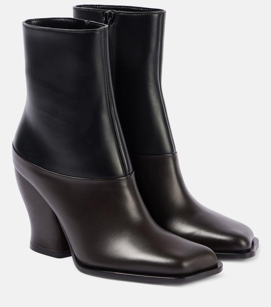 Leather Ankle Boots In Black Product Image