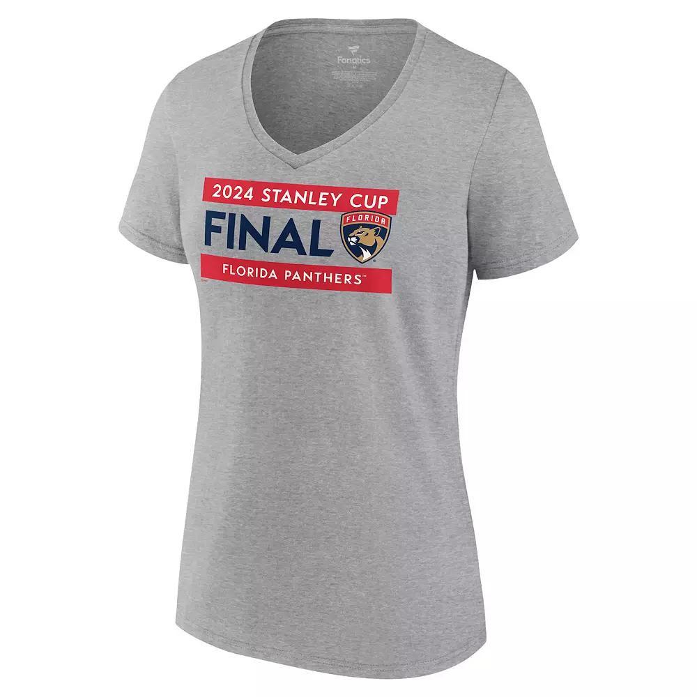 Women's Fanatics NHL Florida Panthers 2024 Conference Finals Champs Roster V-Neck Tee, Size: XXL, Pnt Gray Product Image