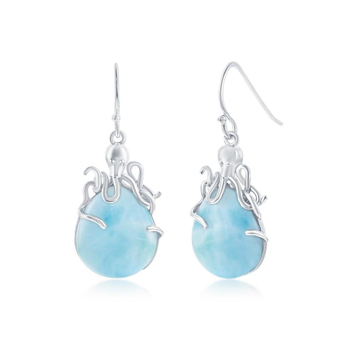 Nautica Rocks Gold Over Silver Larimar Octopus Earrings, Womens, Gold Tone Product Image