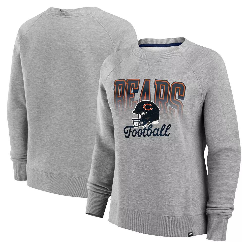 Women's Fanatics Heather Gray Chicago Bears Hit Hard Fleece Pullover Sweatshirt,  Product Image