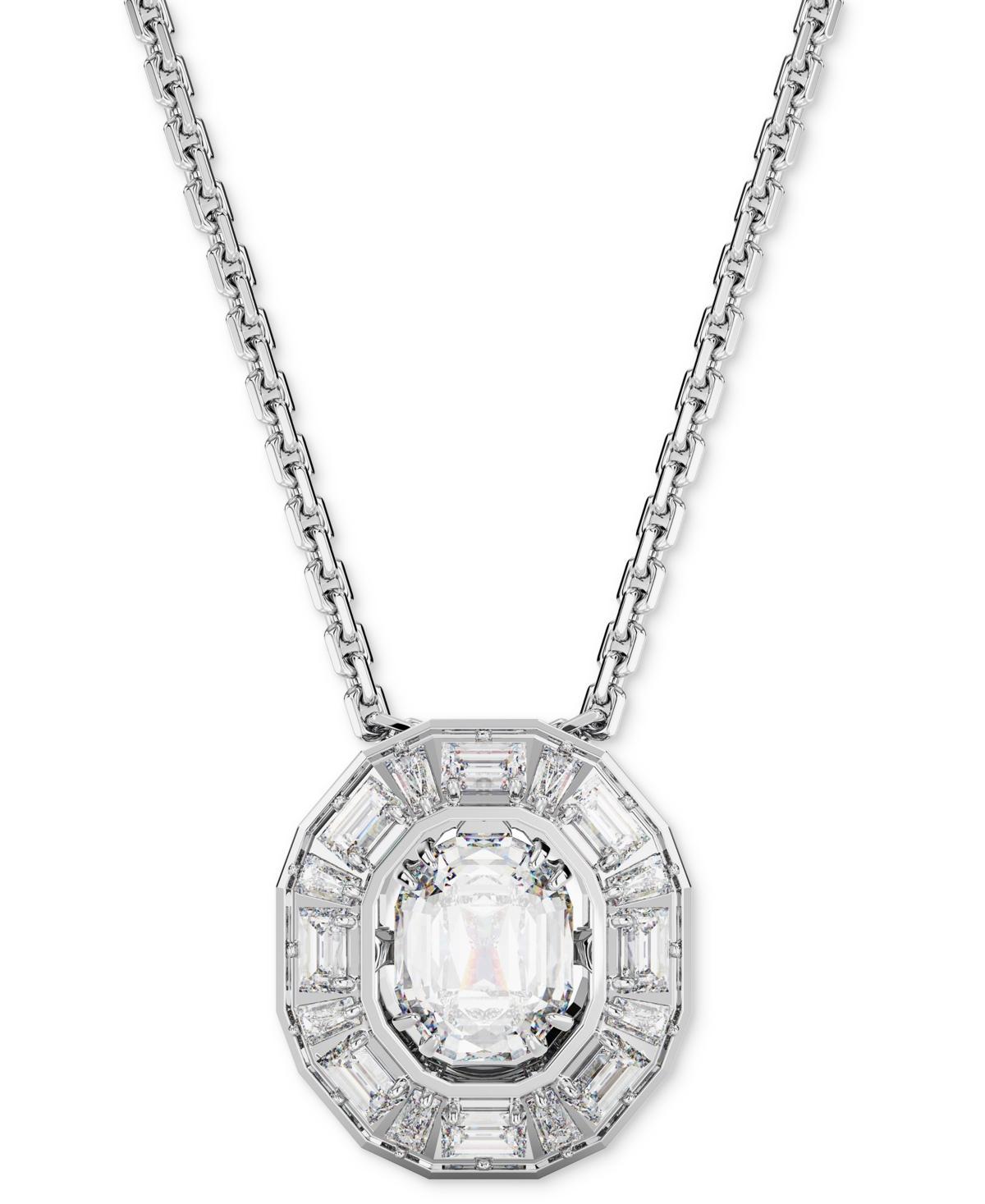 Womens Mesmera Rhodium-Plated & Crystal Octagon Pendant Necklace Product Image