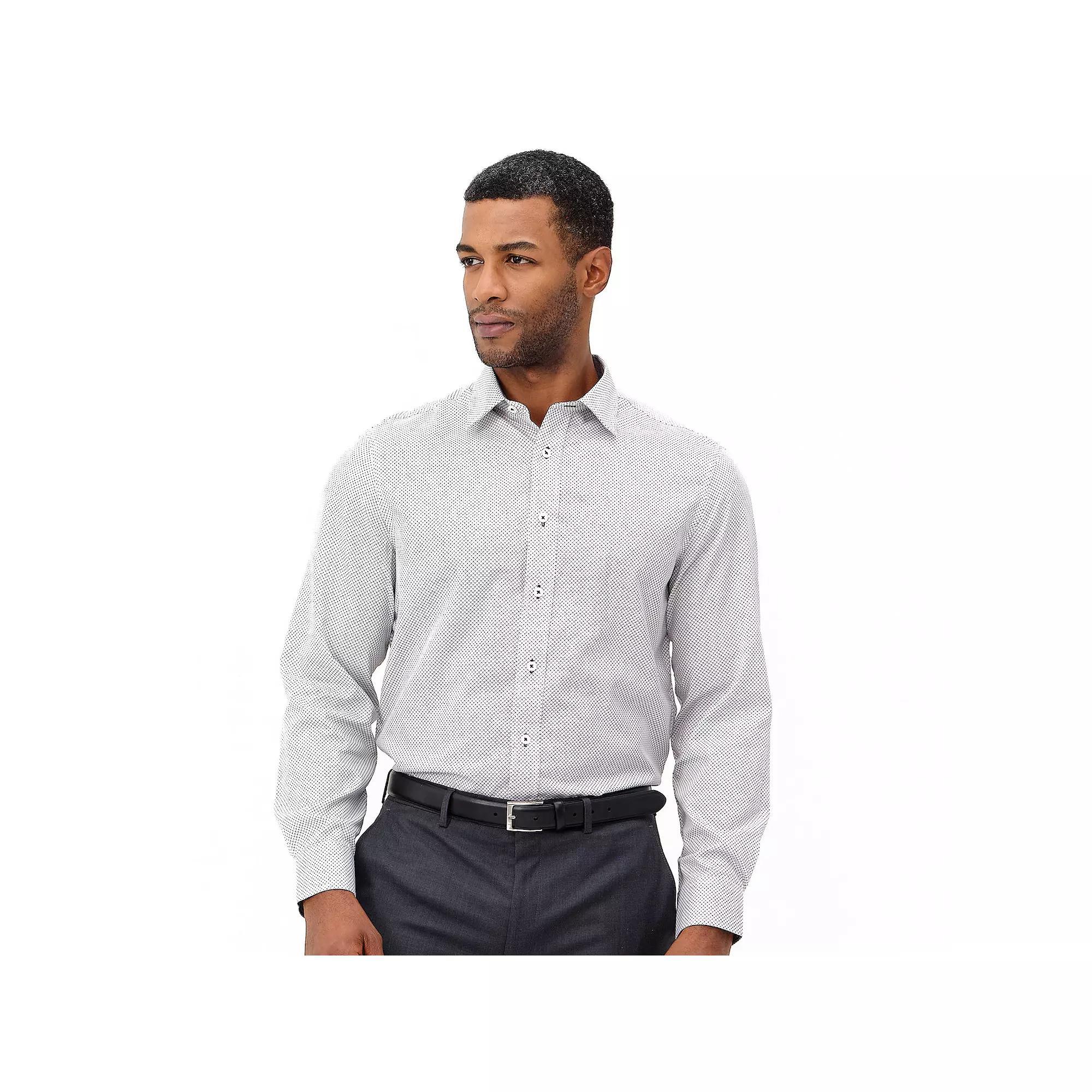 Mens Nick Graham Traveler Collection Performance Modern-Fit Stretch Dress Shirt Blue Diamonds Product Image