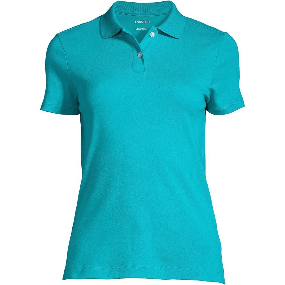 Women's Lands' End School Uniform Short Sleeve Interlock Polo Shirt, Size: XL, Classic Blue Product Image