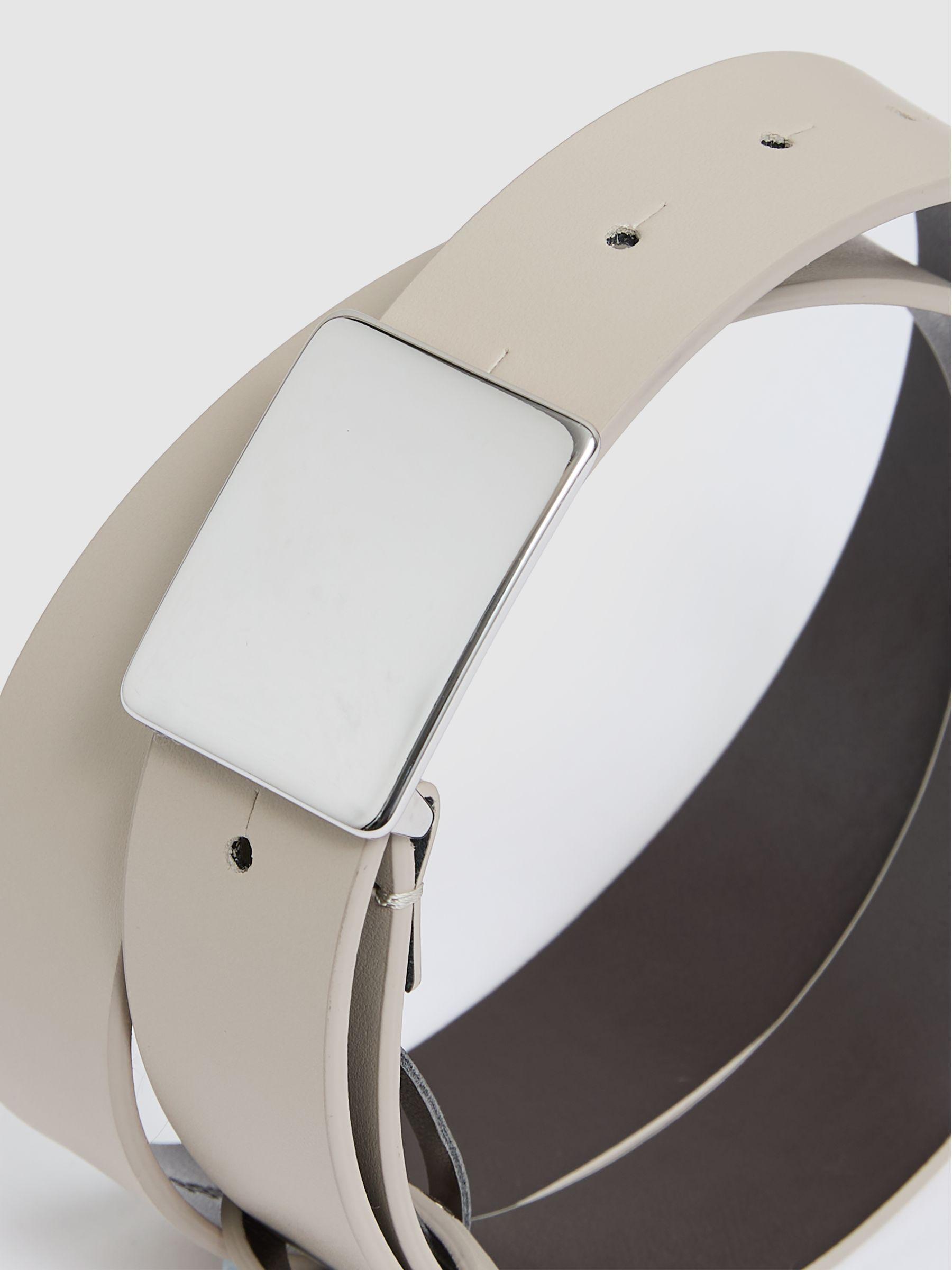 Square-Buckle Belt in Stone Product Image