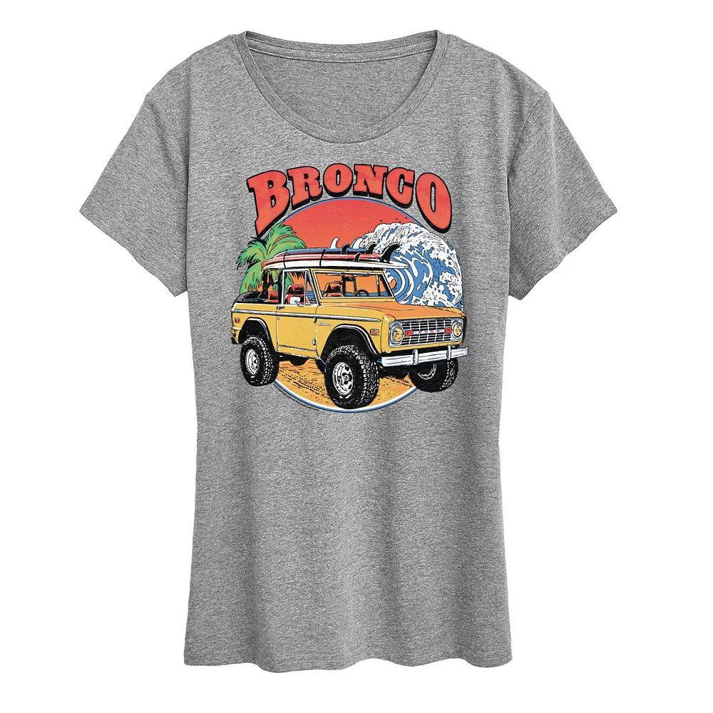 Women's Ford Bronco Beach Graphic Tee, Size: XL, Grey Gray Product Image