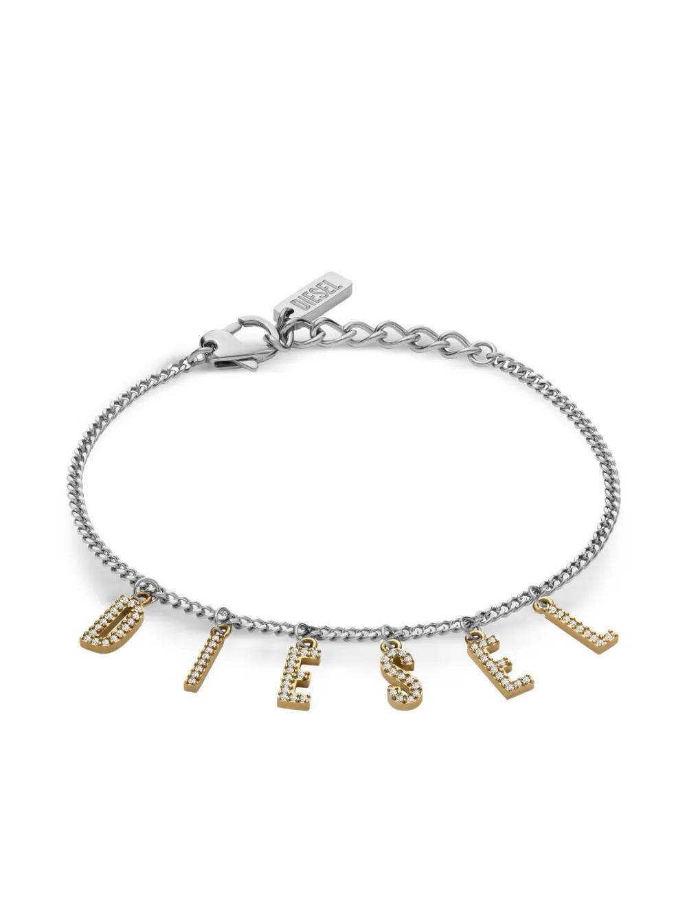 DIESEL Two-tone Stainless Steel Chain Bracelet In Silver Product Image