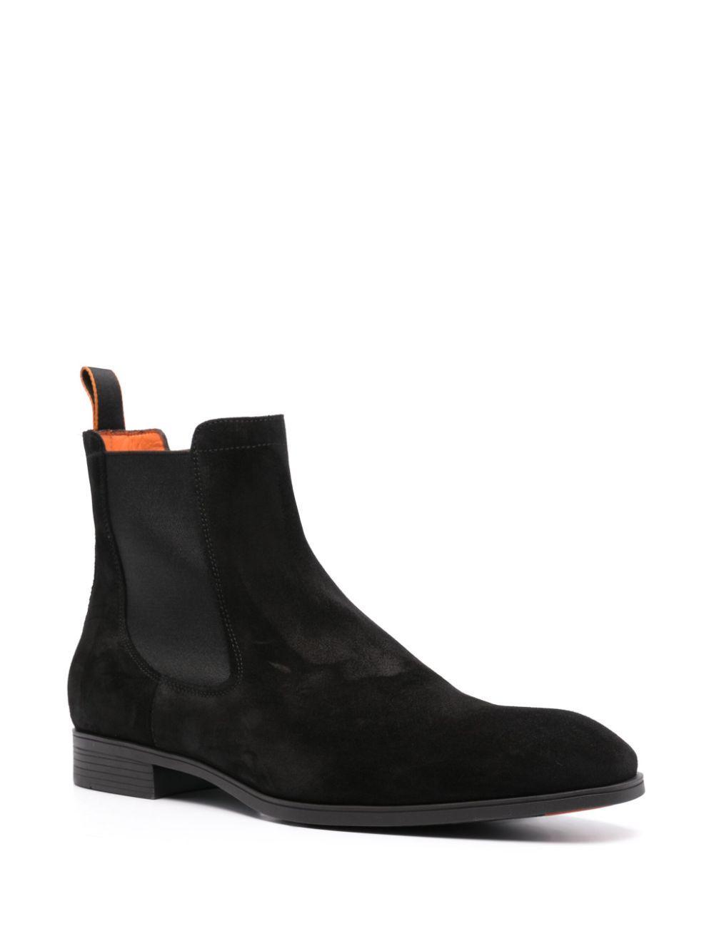 SANTONI Suede Chelsea Boots In Black Product Image