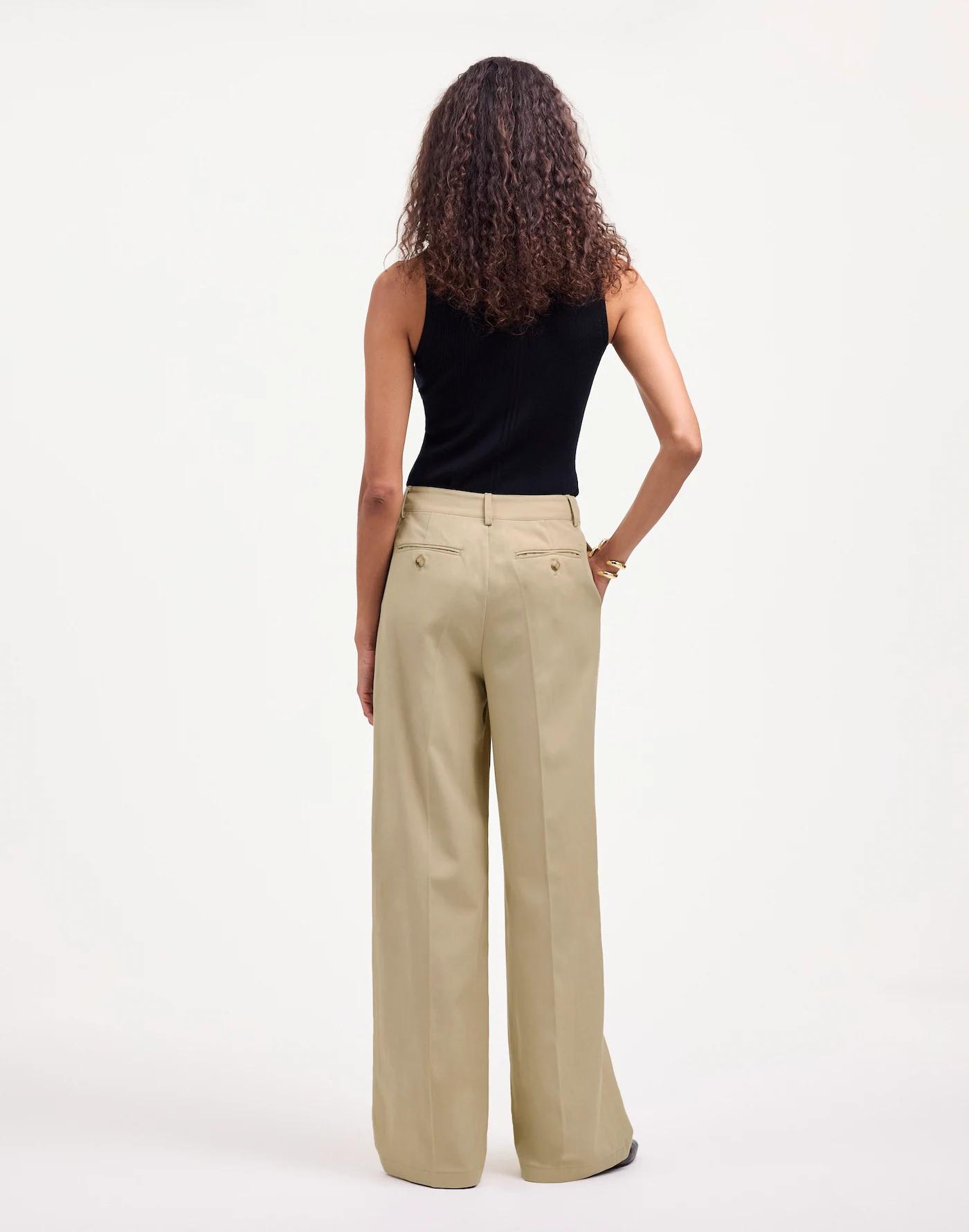 The Petite Harlow Wide-Leg Pant in Drapey Twill Product Image
