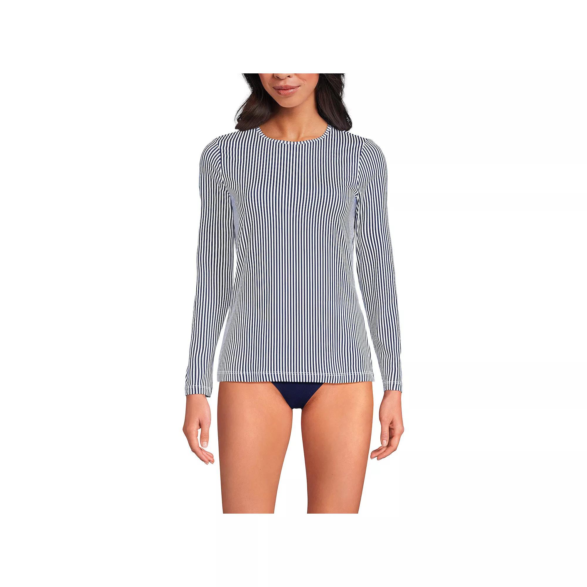 Women's Lands' End UPF 50 Long Sleeve Rash Guard,  Product Image