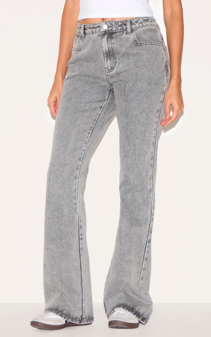 Grey Slim Fit Flared Jeans Product Image